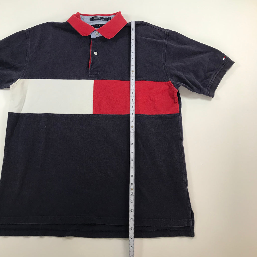 Y2K Tommy Hilfiger Color Block Logo Polo - XL