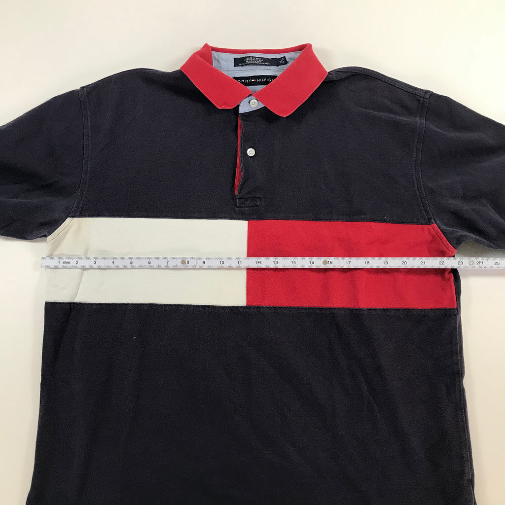 Y2K Tommy Hilfiger Color Block Logo Polo - XL