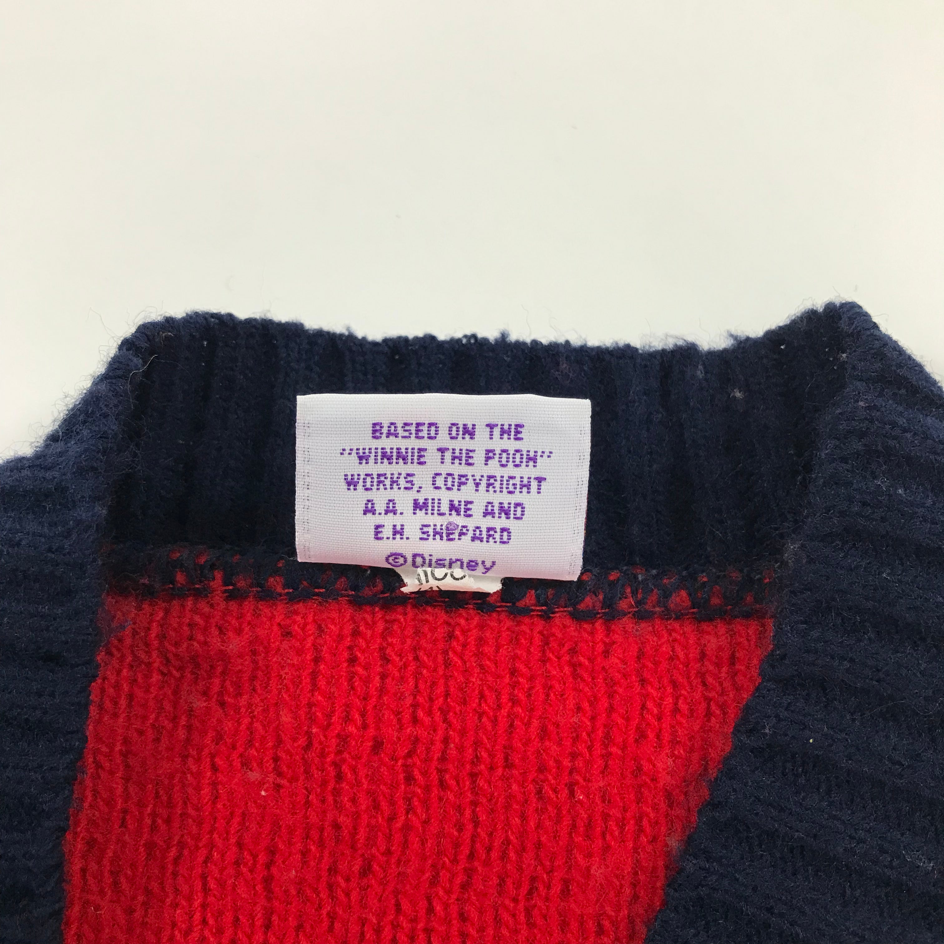 KIDS 90s "A is for Apple" Rare Winnie the Pooh Fringe Cardigan - N/S