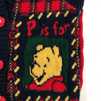 KIDS 90s "A is for Apple" Rare Winnie the Pooh Fringe Cardigan - N/S