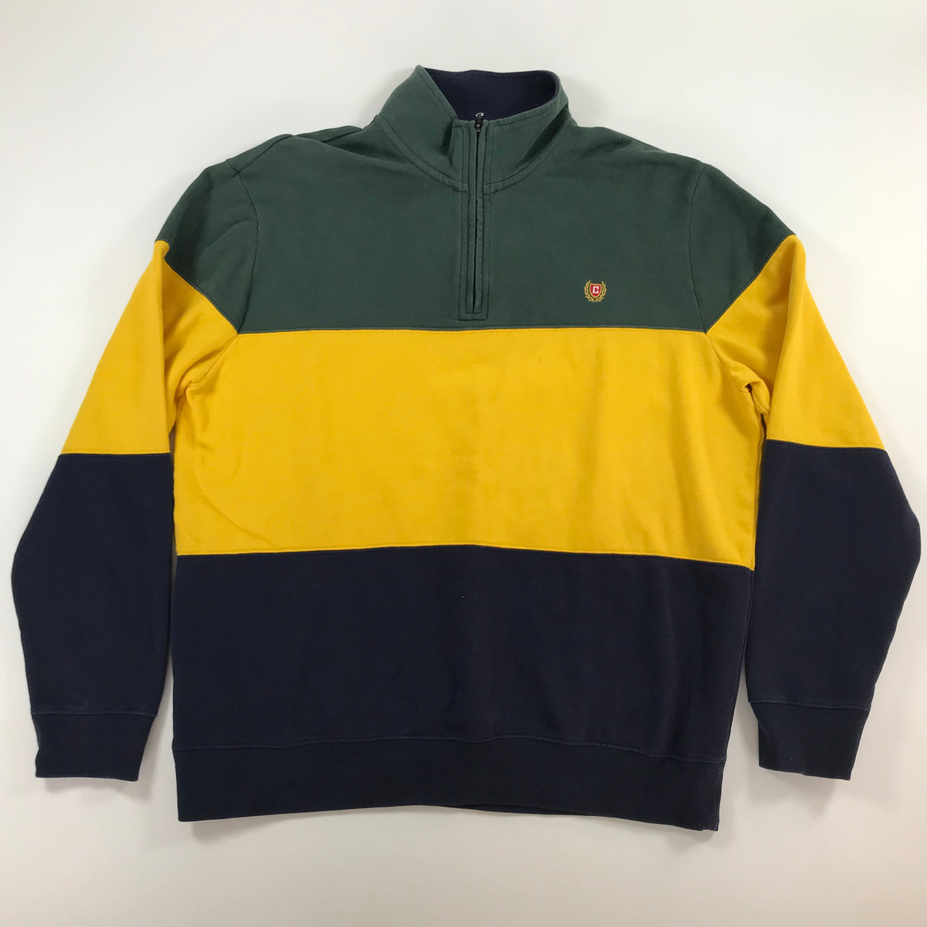 Chaps Color Block Quarter Zip Pullover - XL