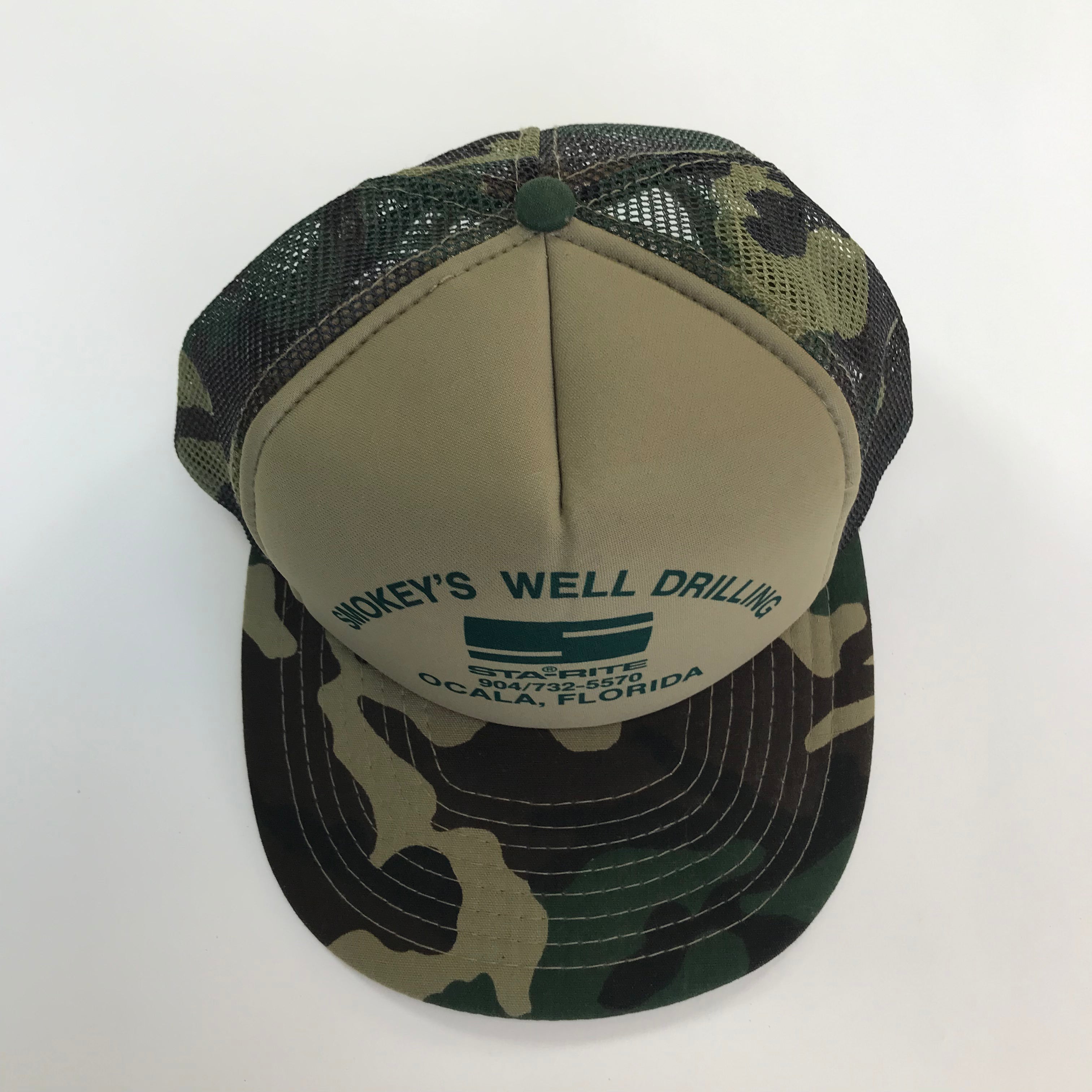 80s Camo Smokey's Well Drilling Foam Front Snapback
