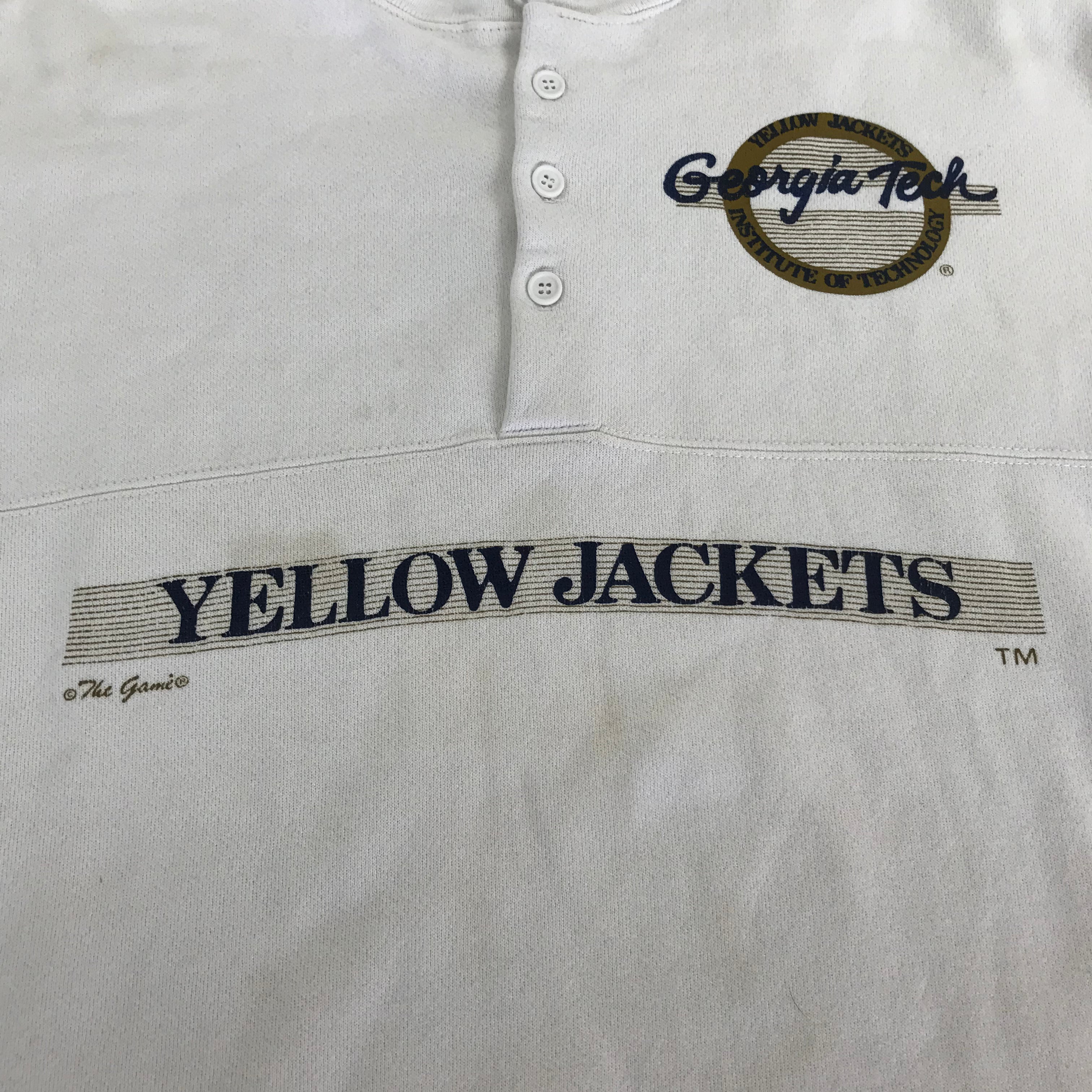 80s/90s The Game Georgia Tech Yellow Jackets Henley Sweatshirt - XL miUSA