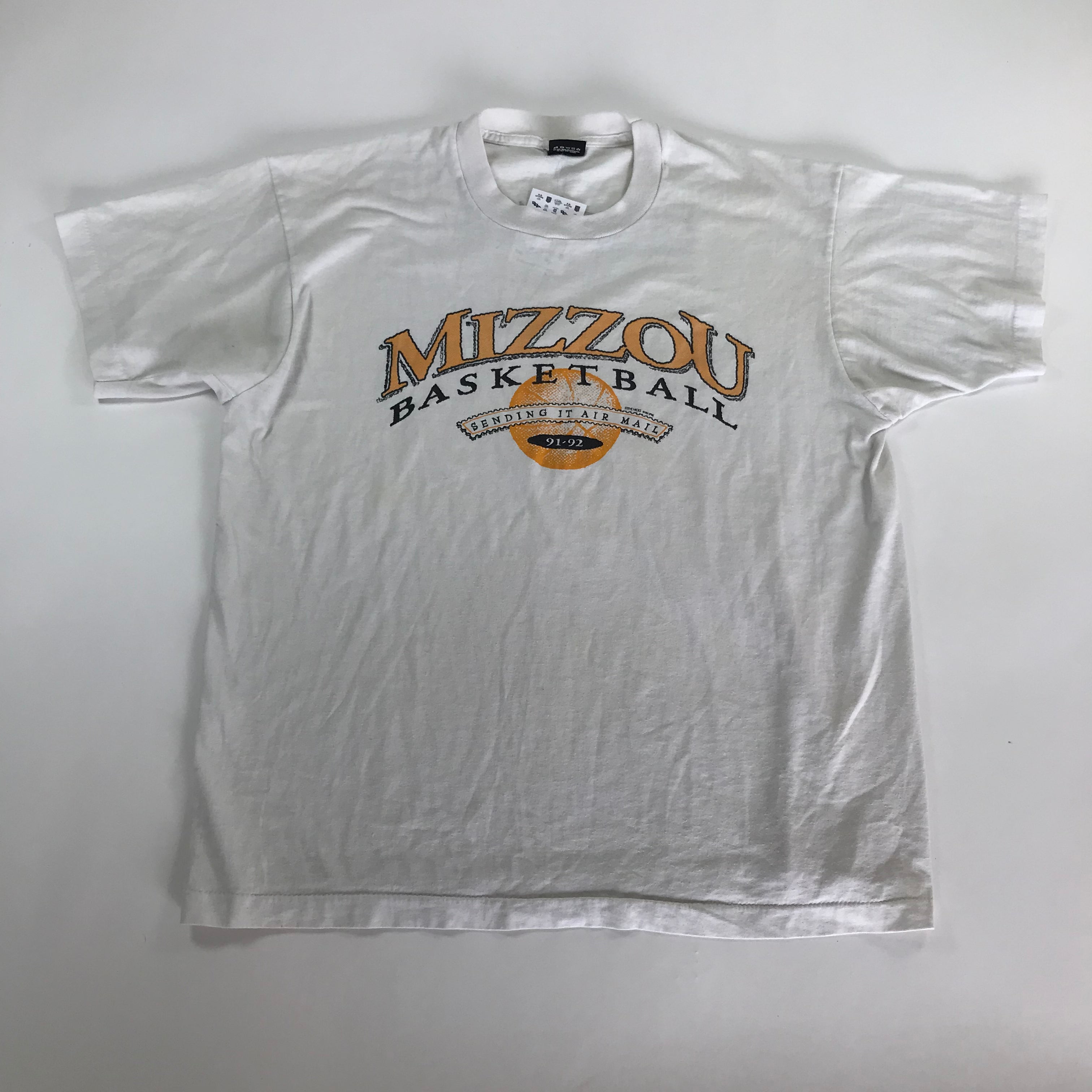 '91 Mizzou Basketball Single Stitch Screen Stars Tee - XL miUSA