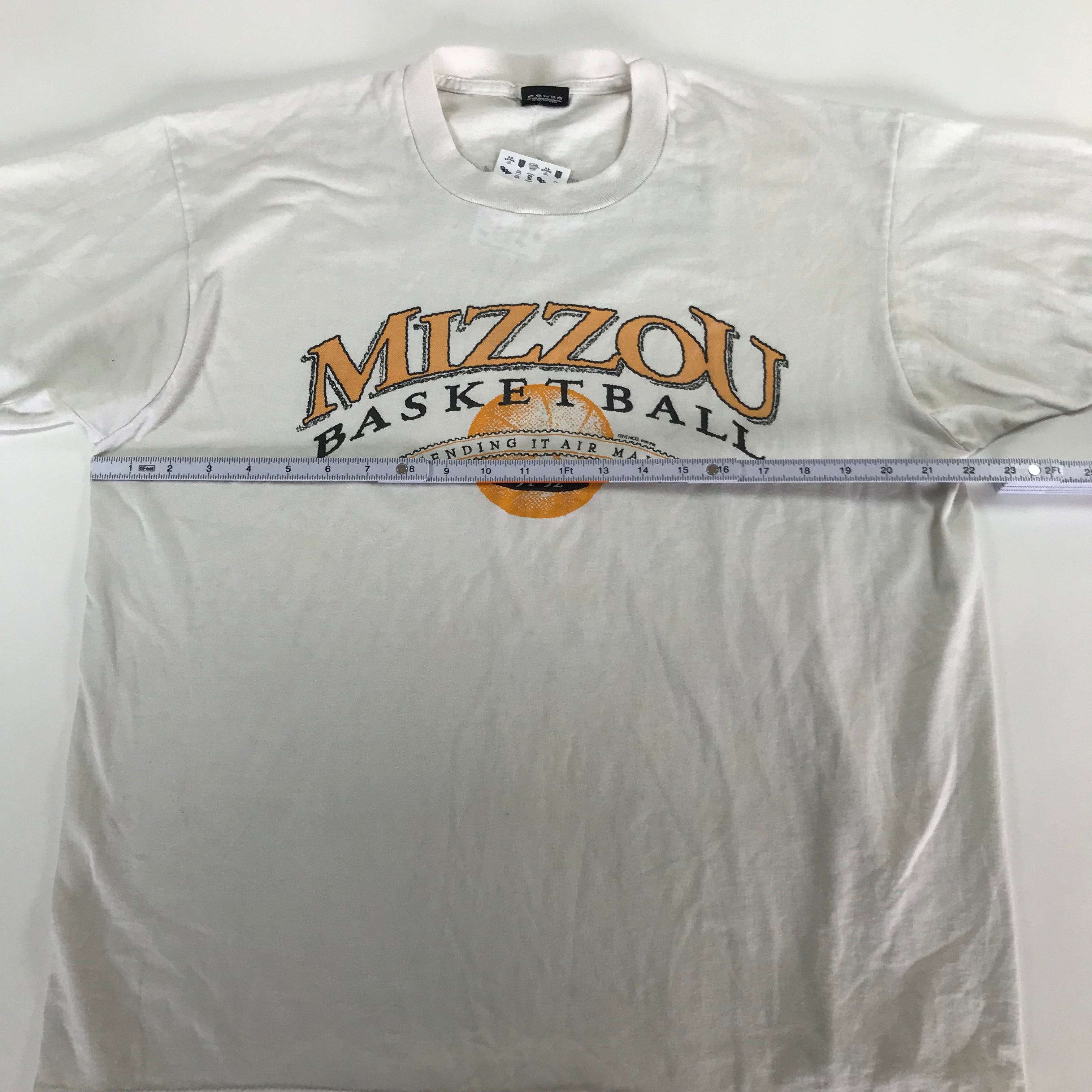 '91 Mizzou Basketball Single Stitch Screen Stars Tee - XL miUSA