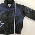 90s Logo Athletic Sharktooth Dallas Cowboys Genuine Leather Jacket - L