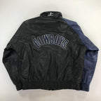 90s Logo Athletic Sharktooth Dallas Cowboys Genuine Leather Jacket - L