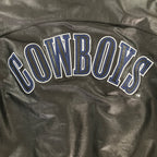 90s Logo Athletic Sharktooth Dallas Cowboys Genuine Leather Jacket - L