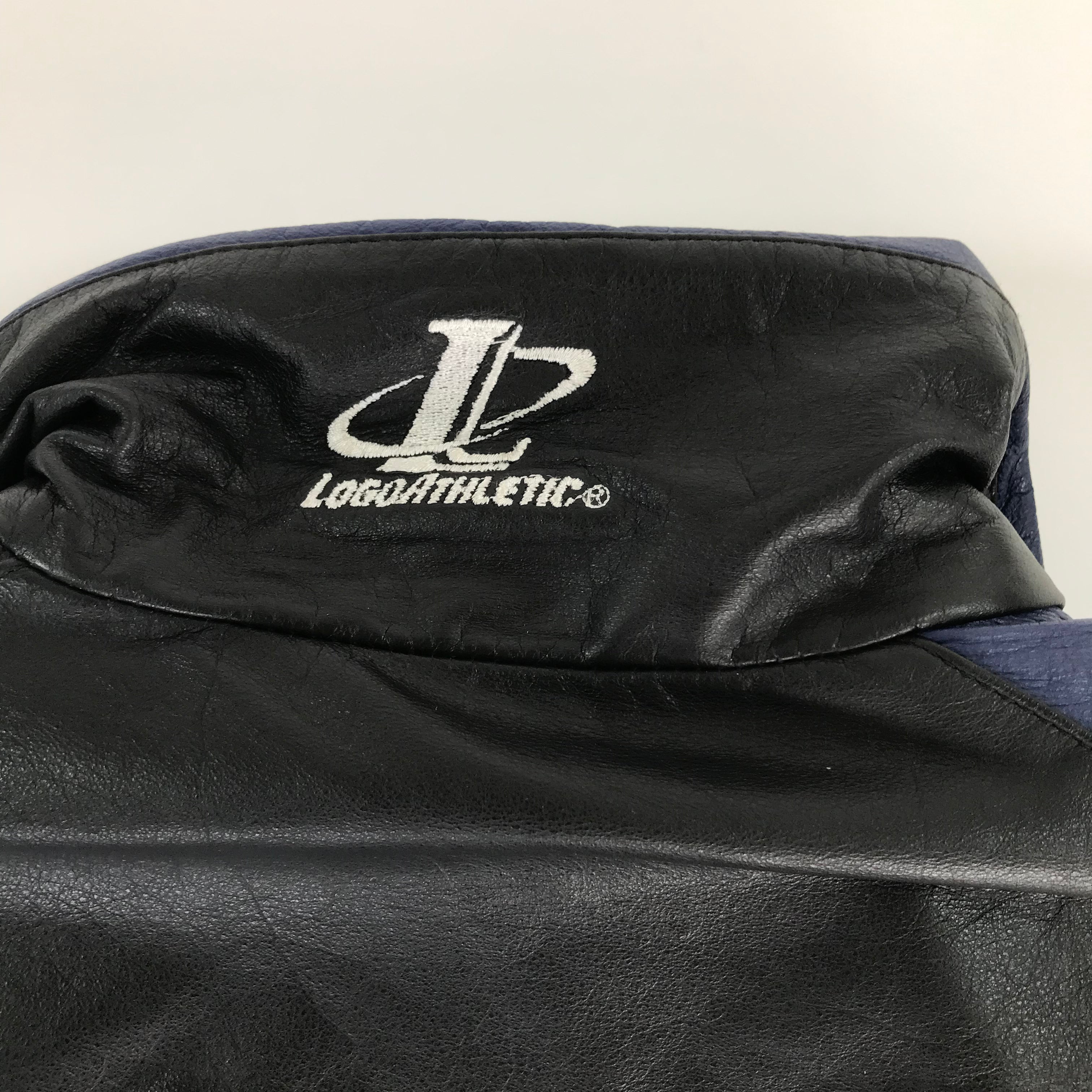 90s Logo Athletic Sharktooth Dallas Cowboys Genuine Leather Jacket - L