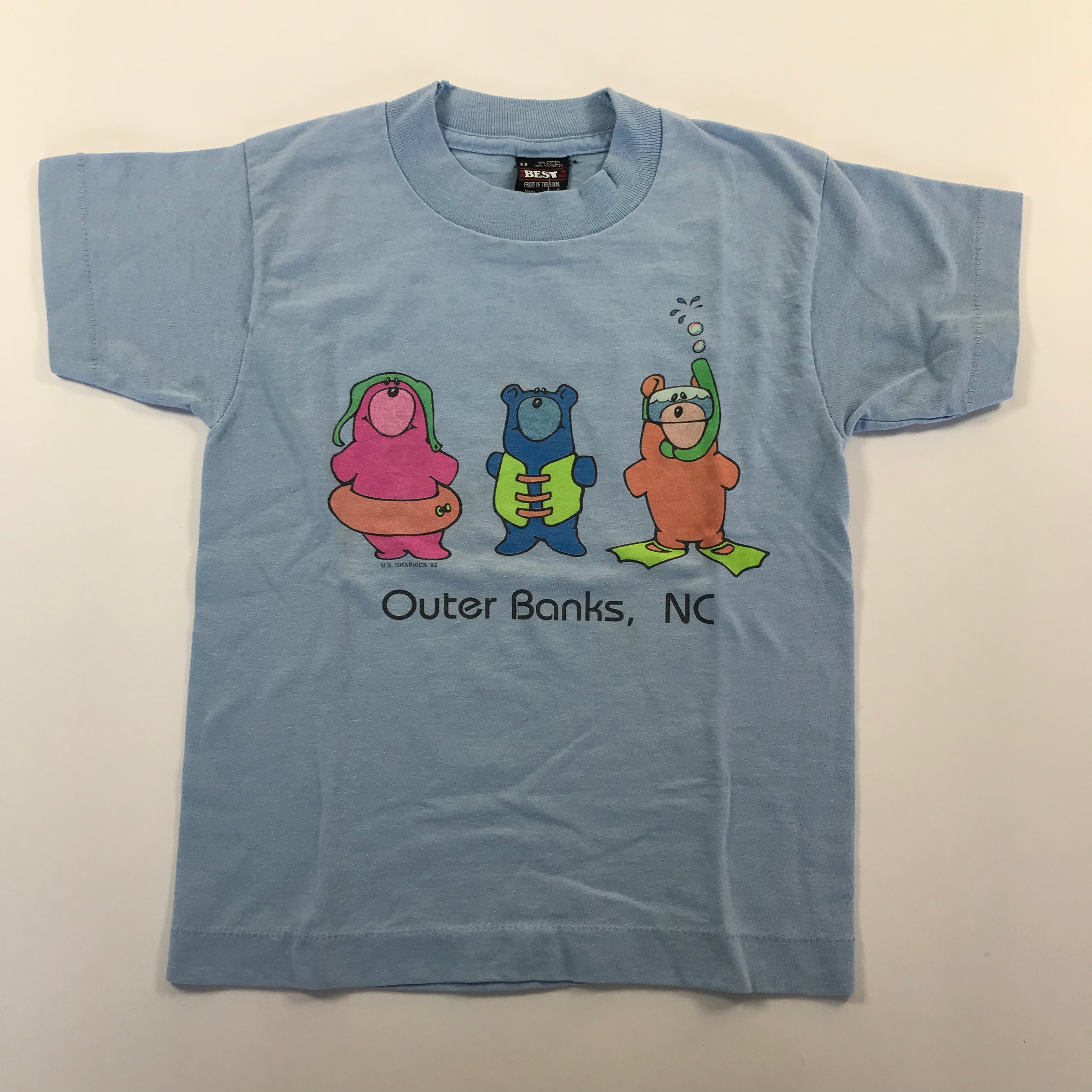 KIDS 90s Outerbanks, NC Bears Single Stitch Tee - S 6-8