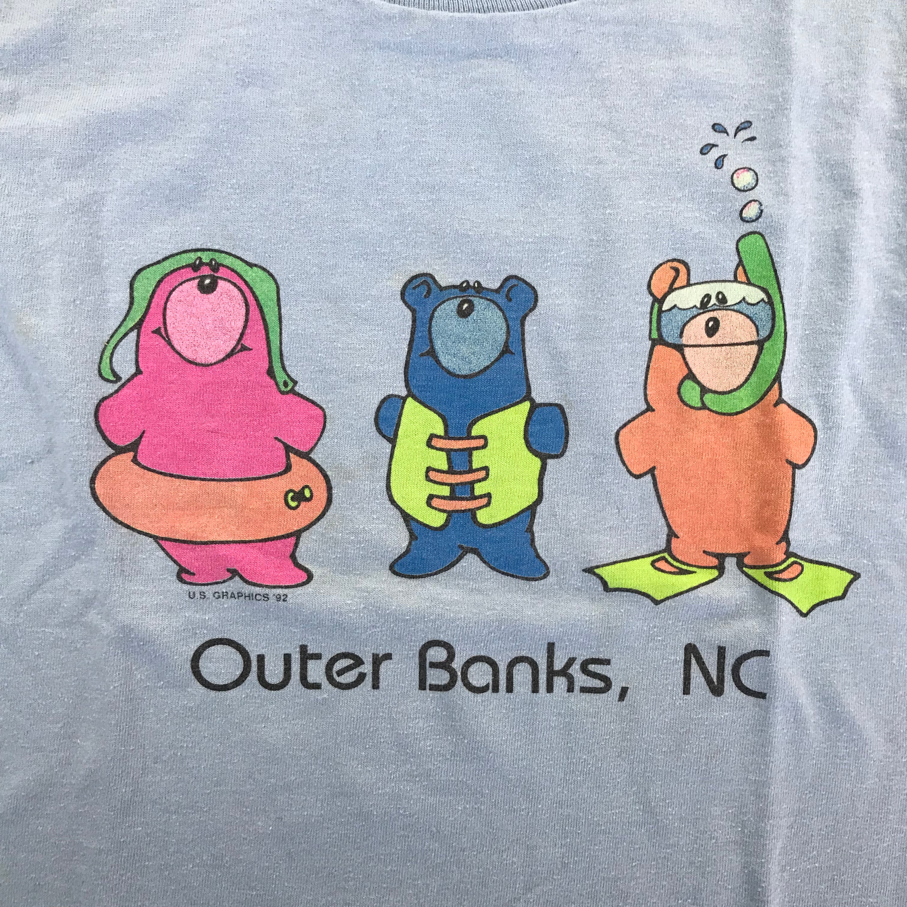 KIDS 90s Outerbanks, NC Bears Single Stitch Tee - S 6-8