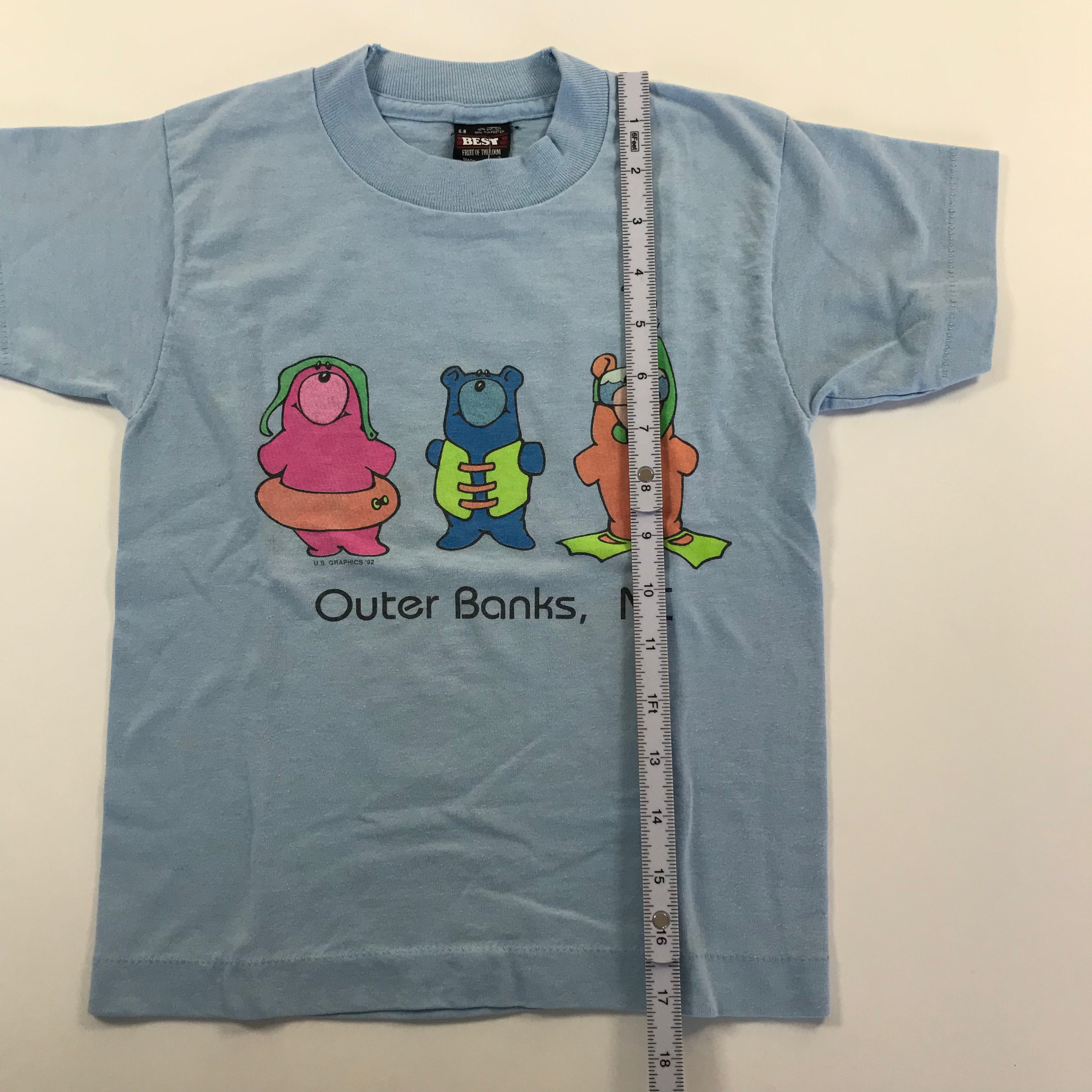 KIDS 90s Outerbanks, NC Bears Single Stitch Tee - S 6-8