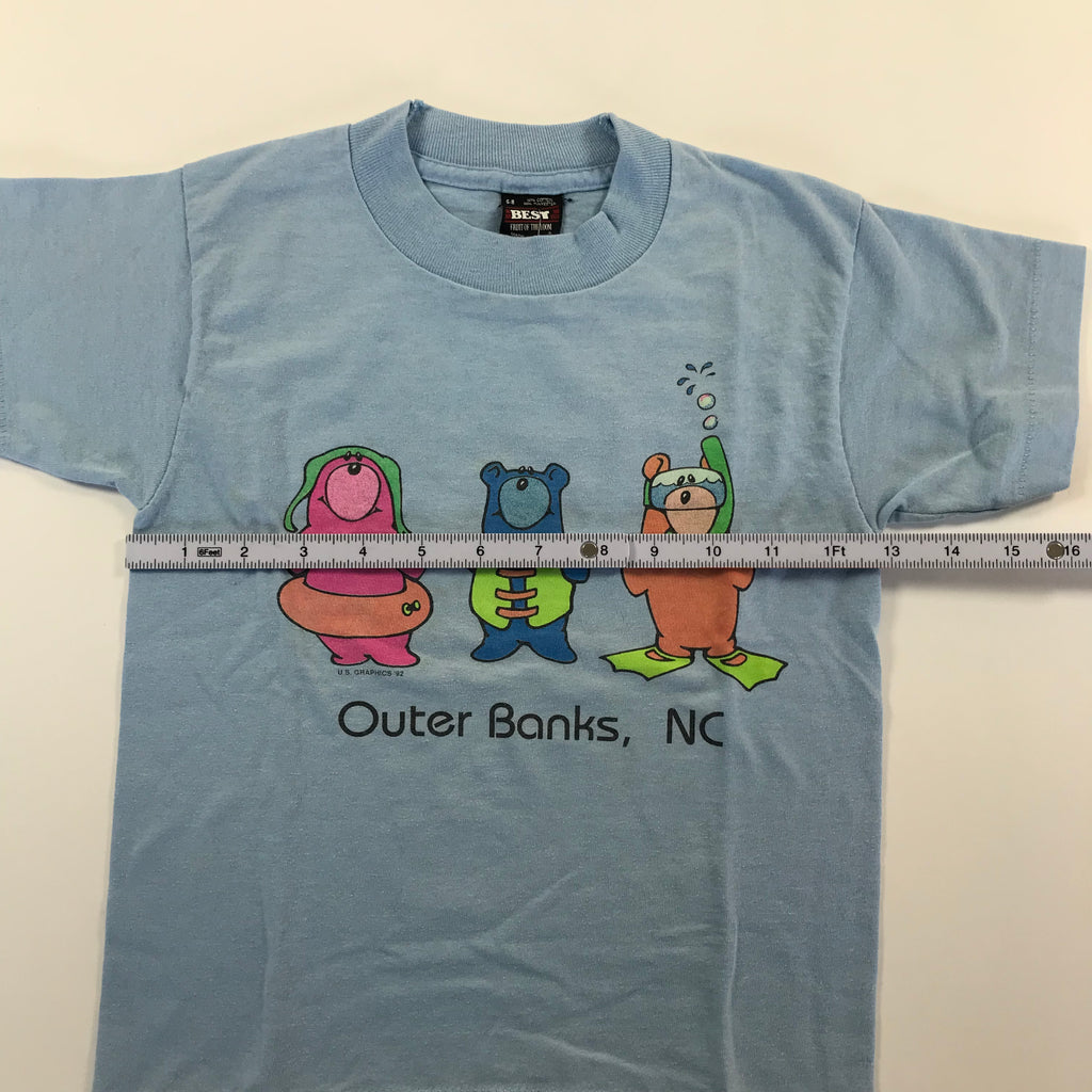 KIDS 90s Outerbanks, NC Bears Single Stitch Tee - S 6-8