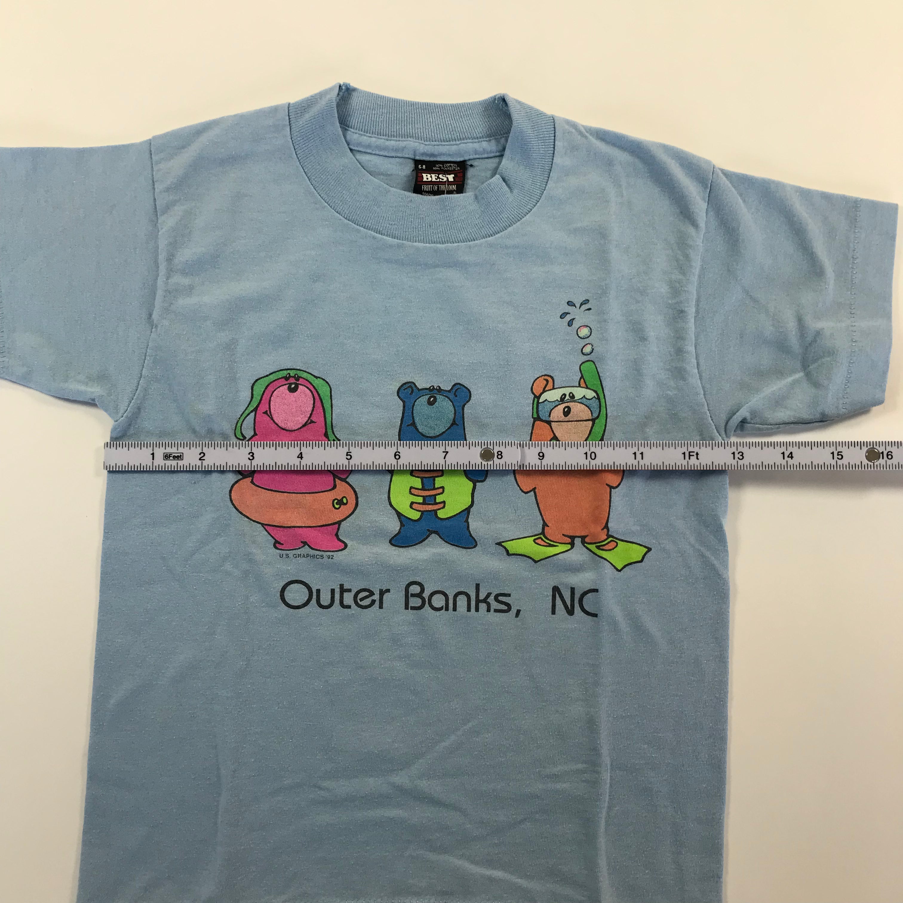 KIDS 90s Outerbanks, NC Bears Single Stitch Tee - S 6-8