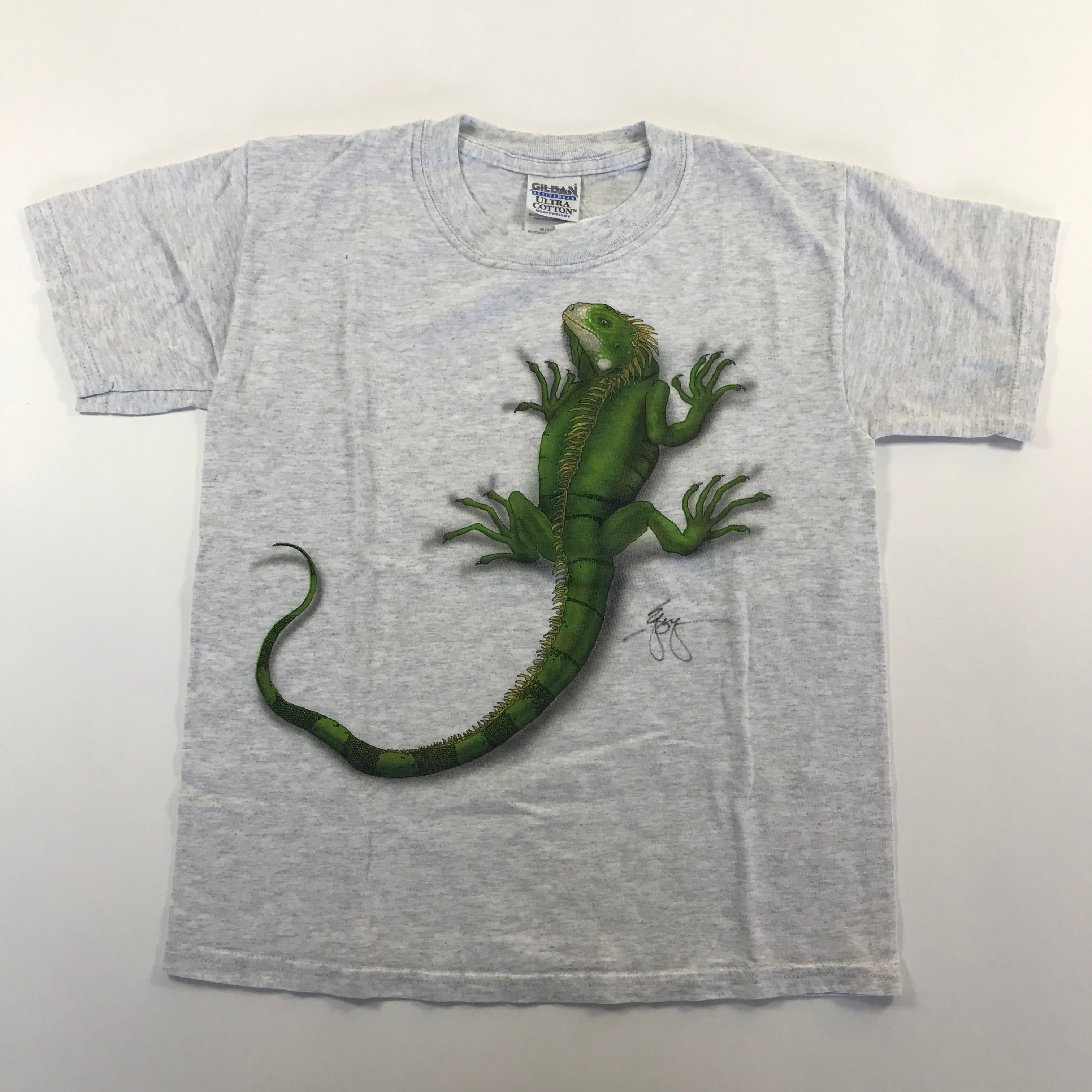 KIDS Y2K Big Print Iguana Tee - M 10-12