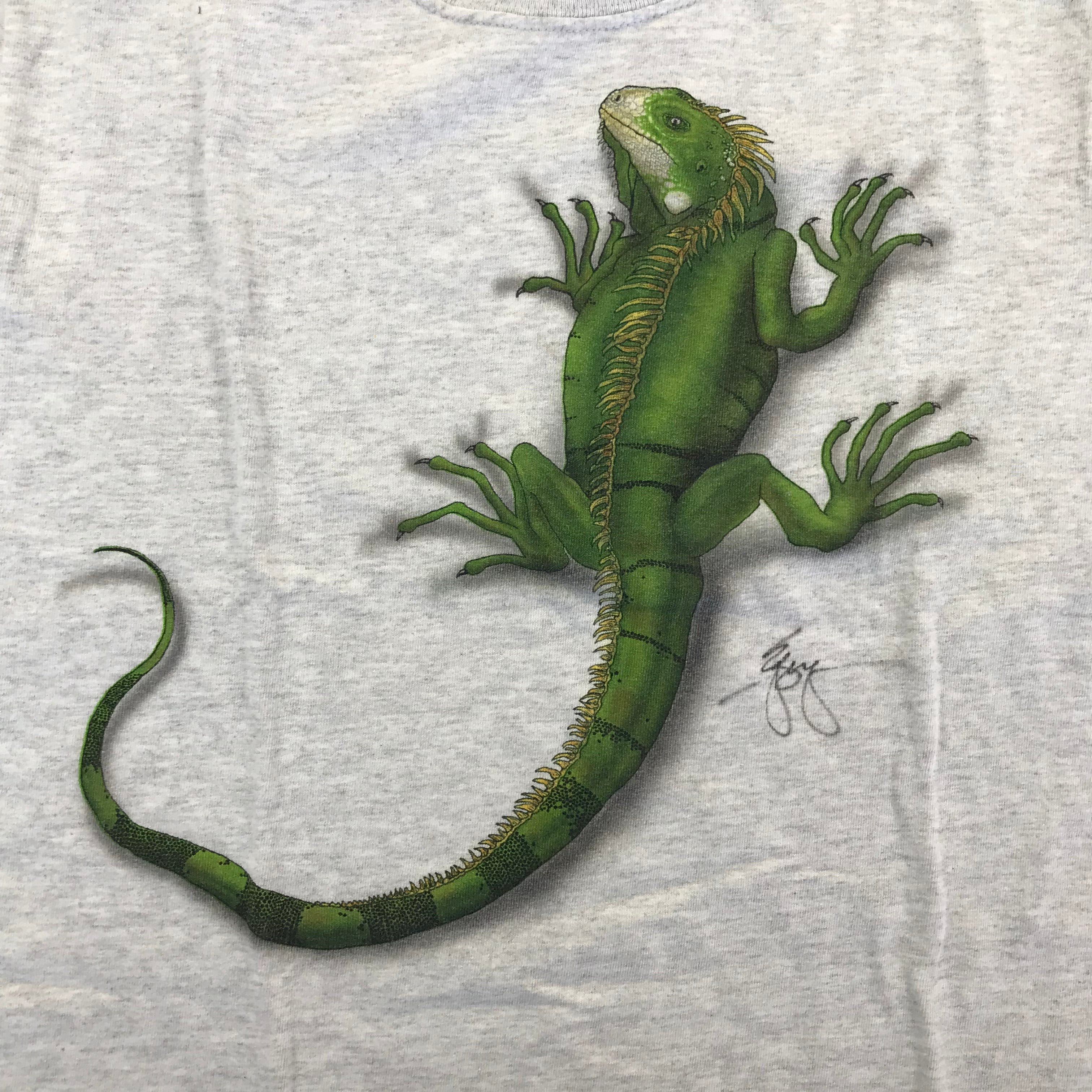 KIDS Y2K Big Print Iguana Tee - M 10-12