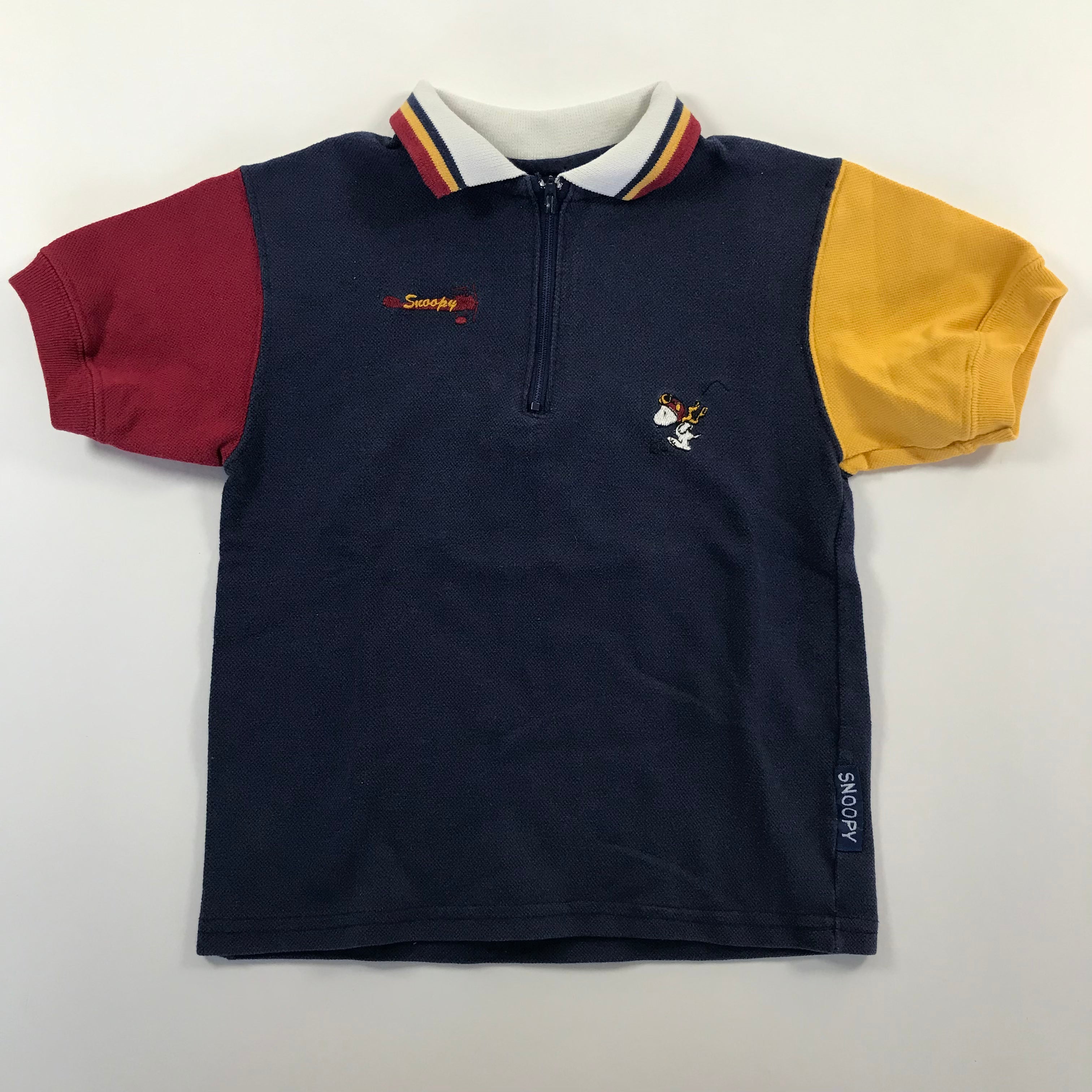 KIDS 90s Color Block Snoopy Zip Polo - 6