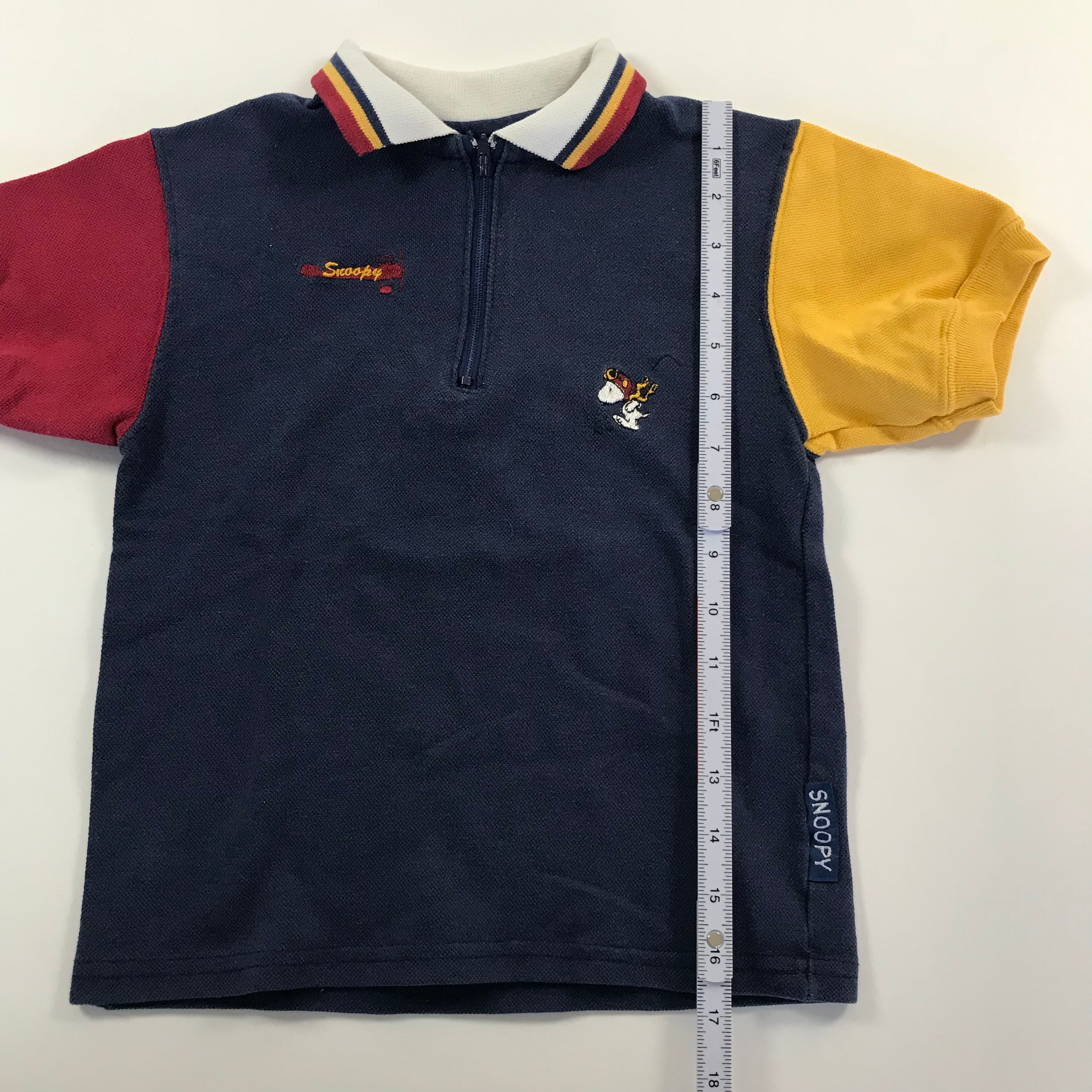 KIDS 90s Color Block Snoopy Zip Polo - 6