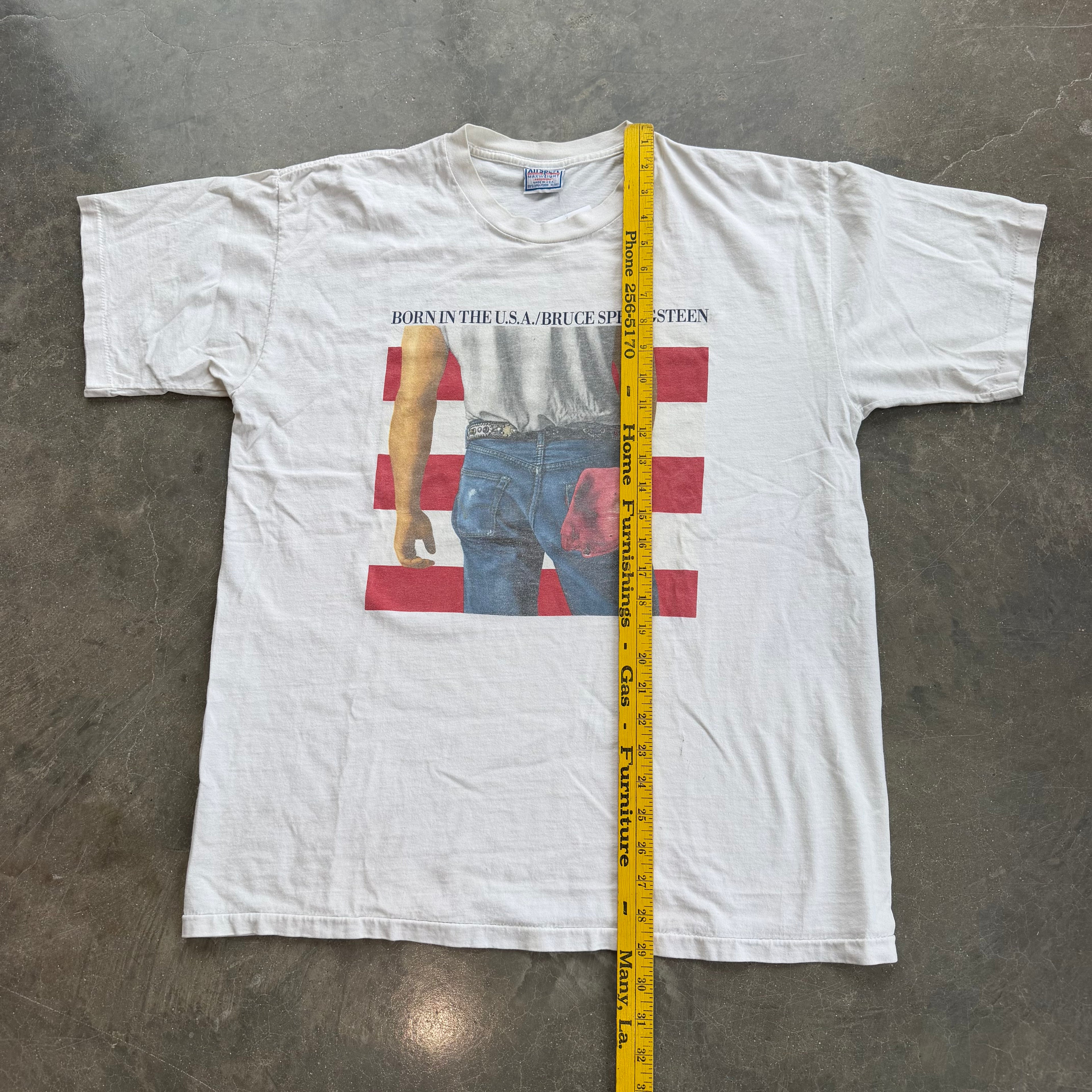 '99 Bruce Springsteen Born In The USA Tracklist Single Stitch Tee - XL miUSA