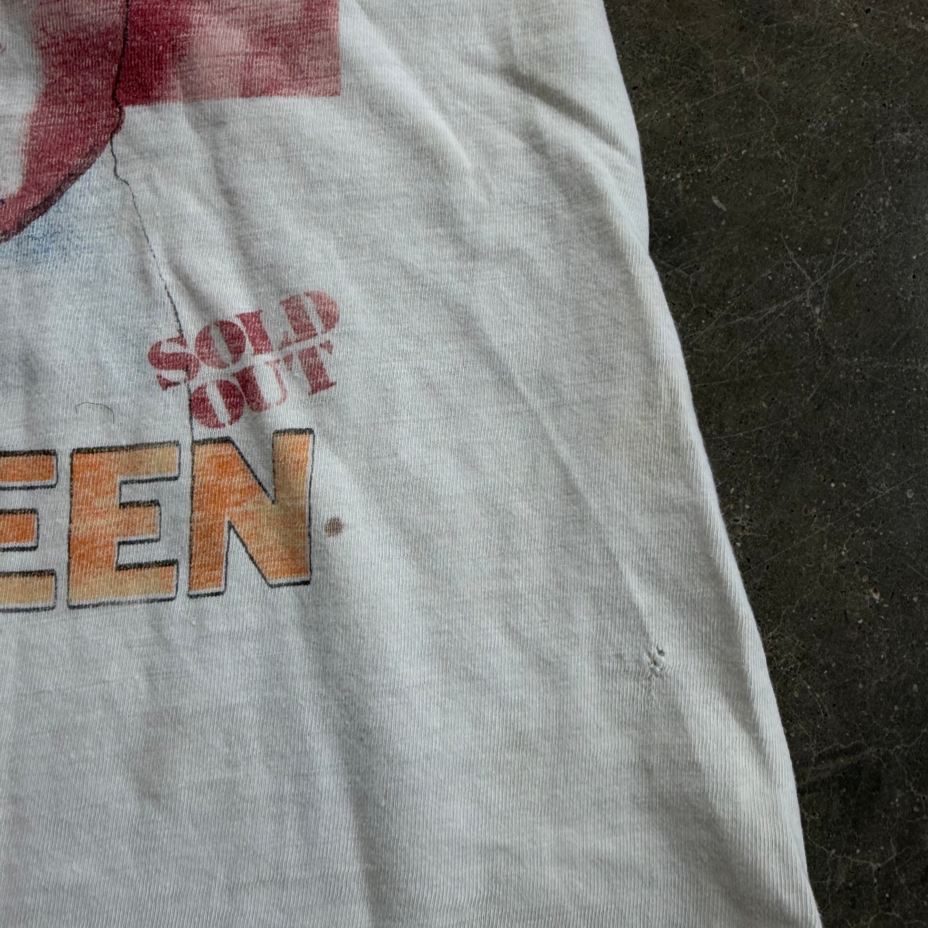 80s Thrashed & Distressed Bruce Springsteen Born In The USA Sold Out Tour Raglan Tee - M