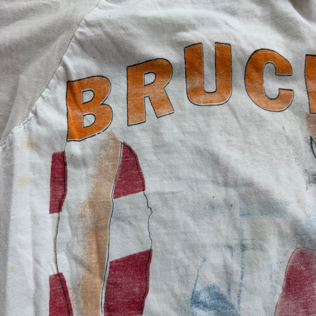80s Thrashed & Distressed Bruce Springsteen Born In The USA Sold Out Tour Raglan Tee - M