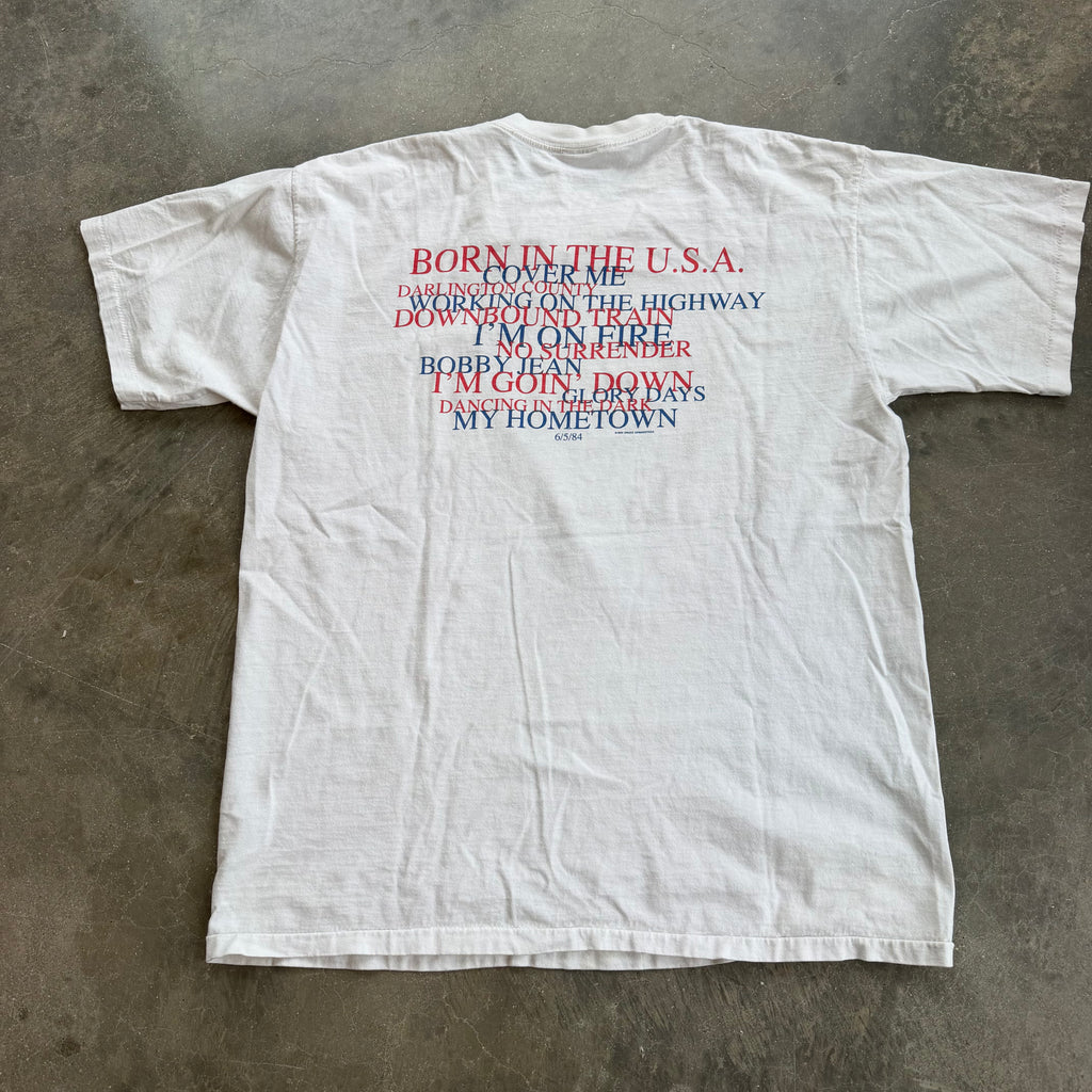 '99 Bruce Springsteen Born In The USA Tracklist Single Stitch Tee - XL miUSA