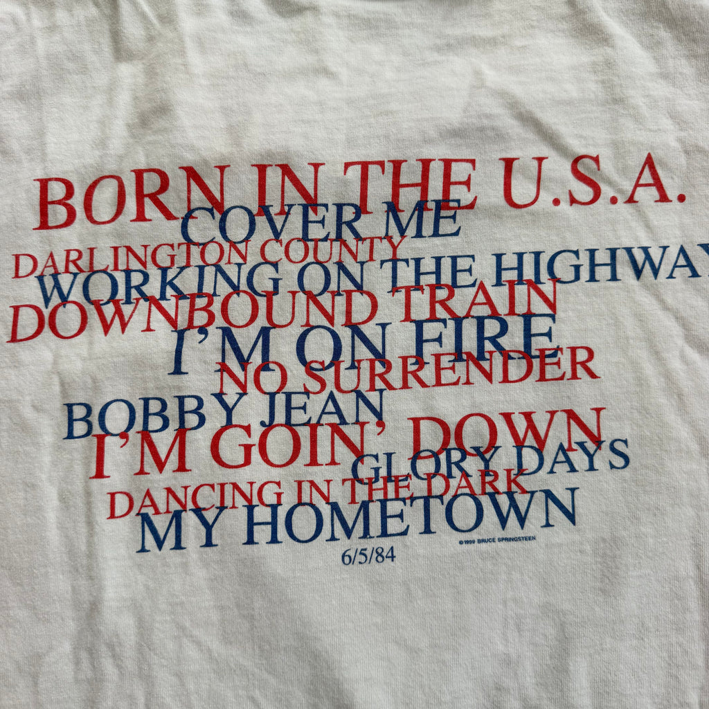 '99 Bruce Springsteen Born In The USA Tracklist Single Stitch Tee - XL miUSA