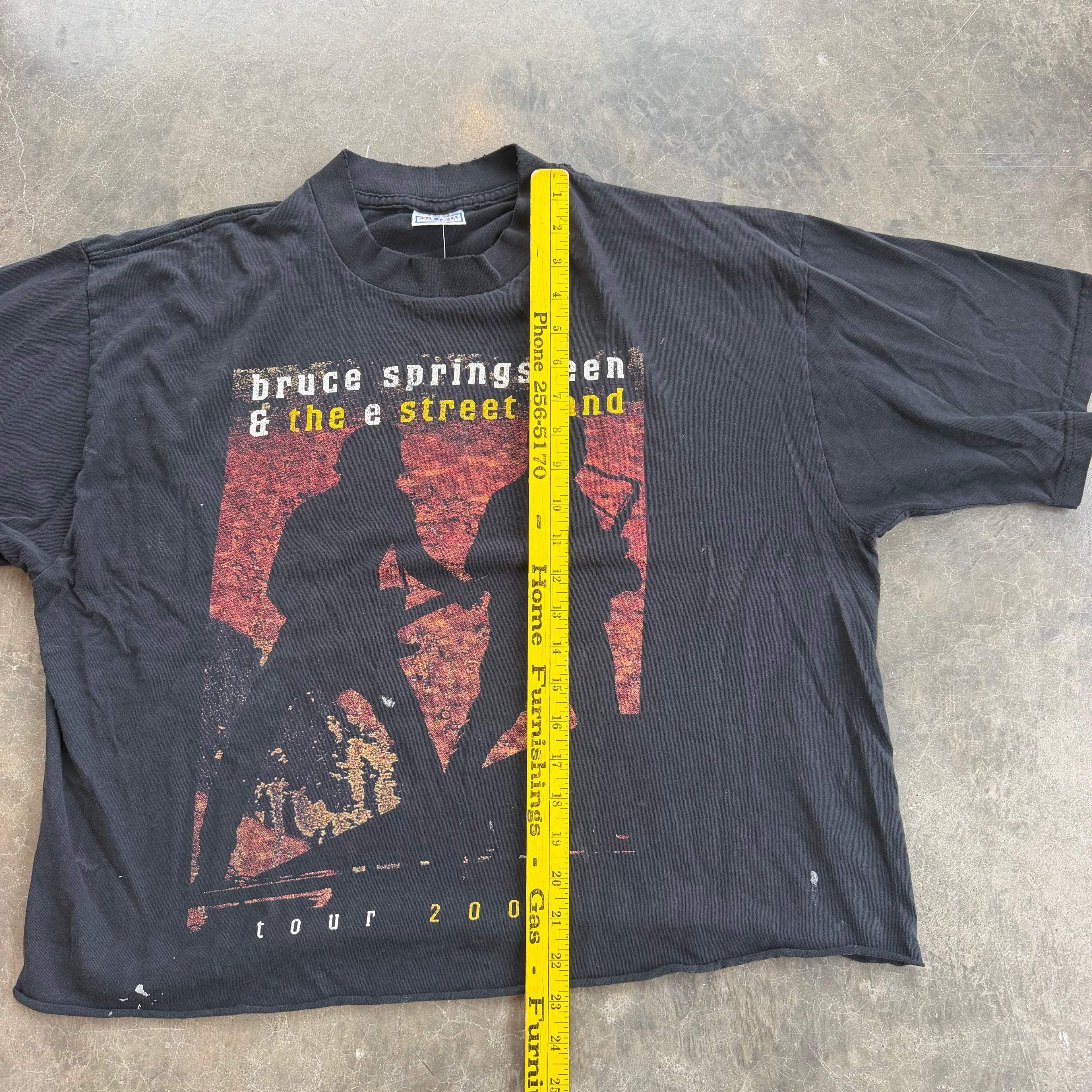 '00 Bruce Springsteen U.S. Tour Cropped Single Stitch Tee - XL miUSA