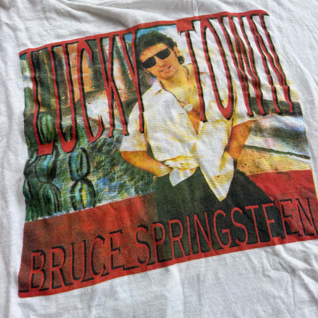 '92 Bruce Springsteen Lucky Town European Tour Cropped Single Stitch Tee - L
