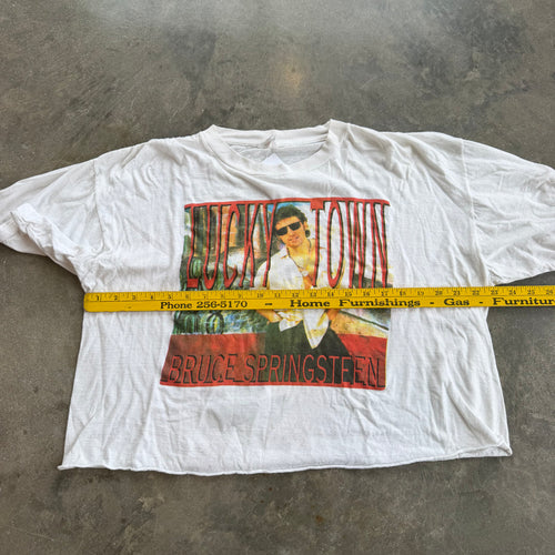 '92 Bruce Springsteen Lucky Town European Tour Cropped Single Stitch Tee - L