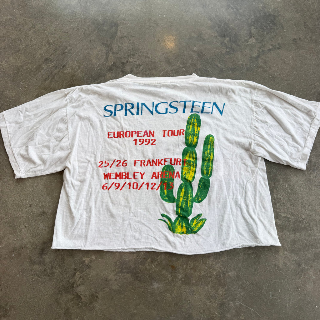 '92 Bruce Springsteen Lucky Town European Tour Cropped Single Stitch Tee - L