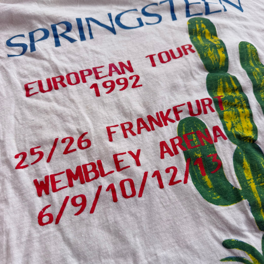 '92 Bruce Springsteen Lucky Town European Tour Cropped Single Stitch Tee - L