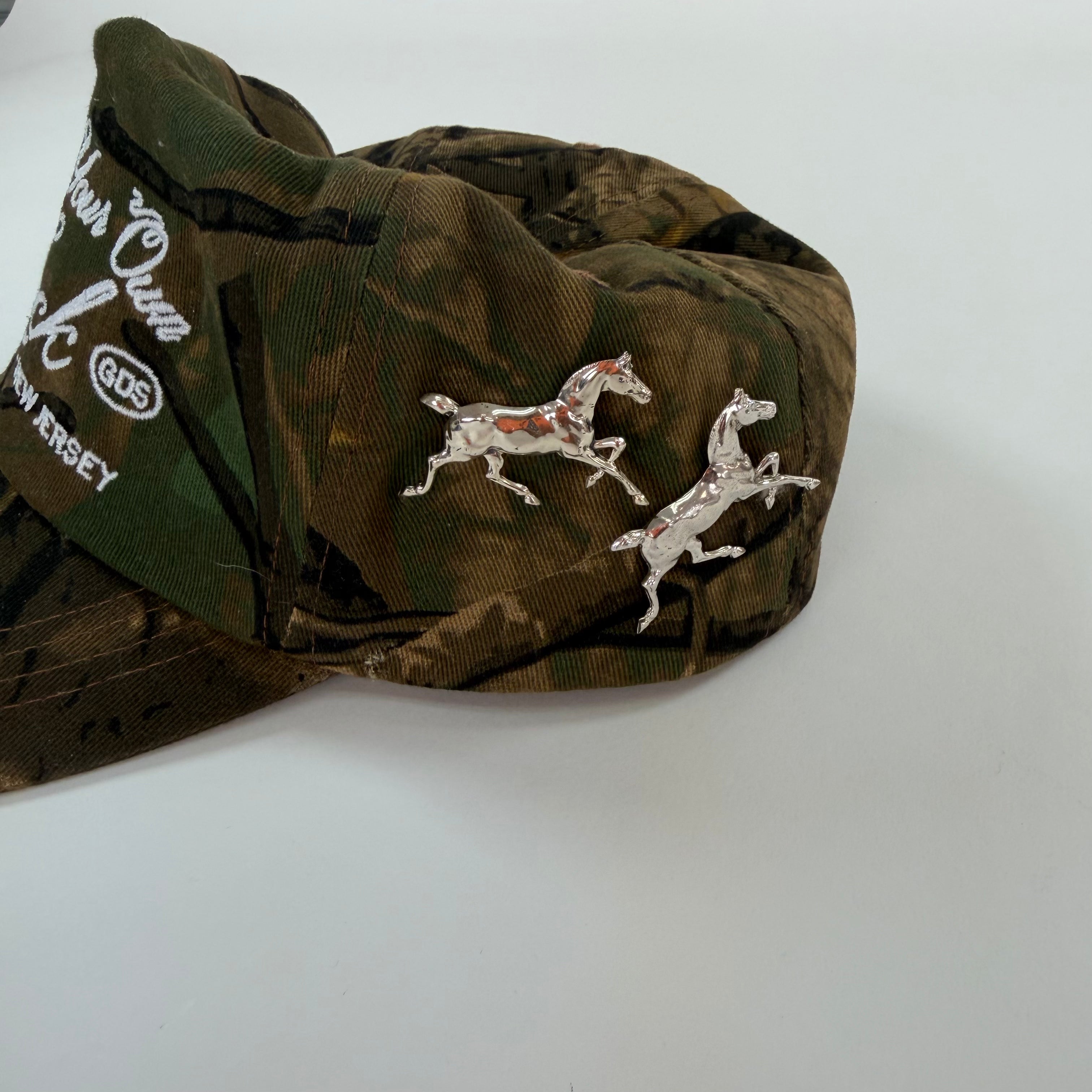 Set of 2 Silver Running Horse Brooches