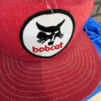 DISPLAY/COLLECTIBLE ONLY - 70s/80s Louisville Mfg. Co. Red Denim Bobcat Snapback miUSA