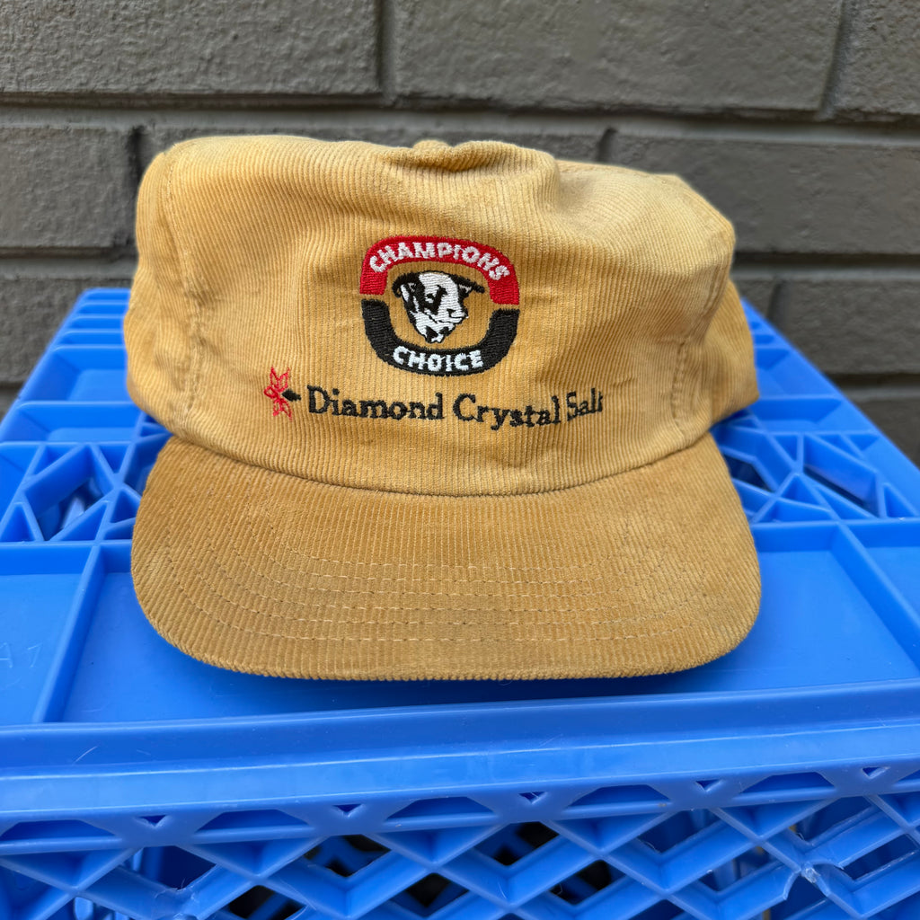 DEADSTOCK 80s Champions Choice Diamond Crystal Corduroy Snapback miUSA