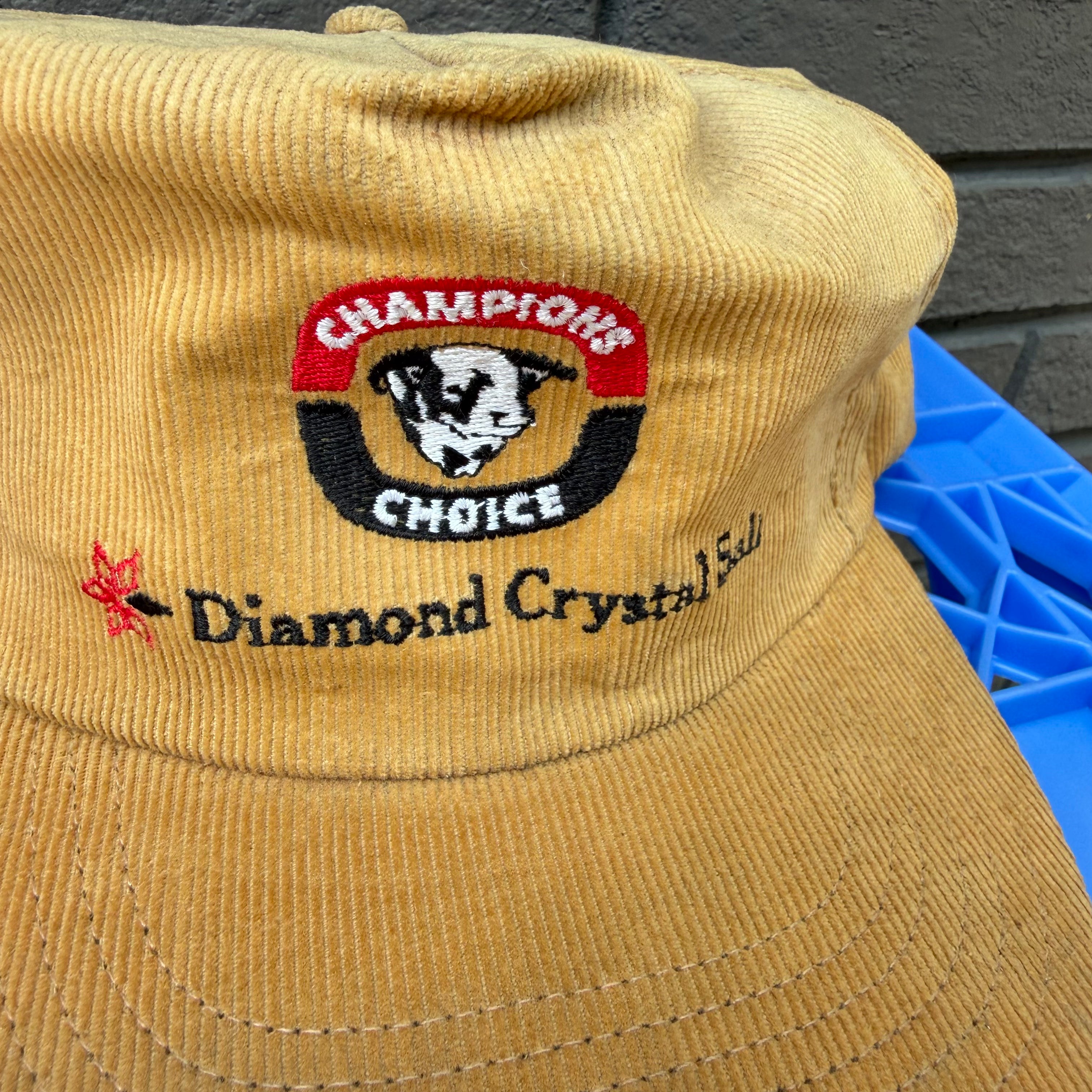 DEADSTOCK 80s Champions Choice Diamond Crystal Corduroy Snapback miUSA