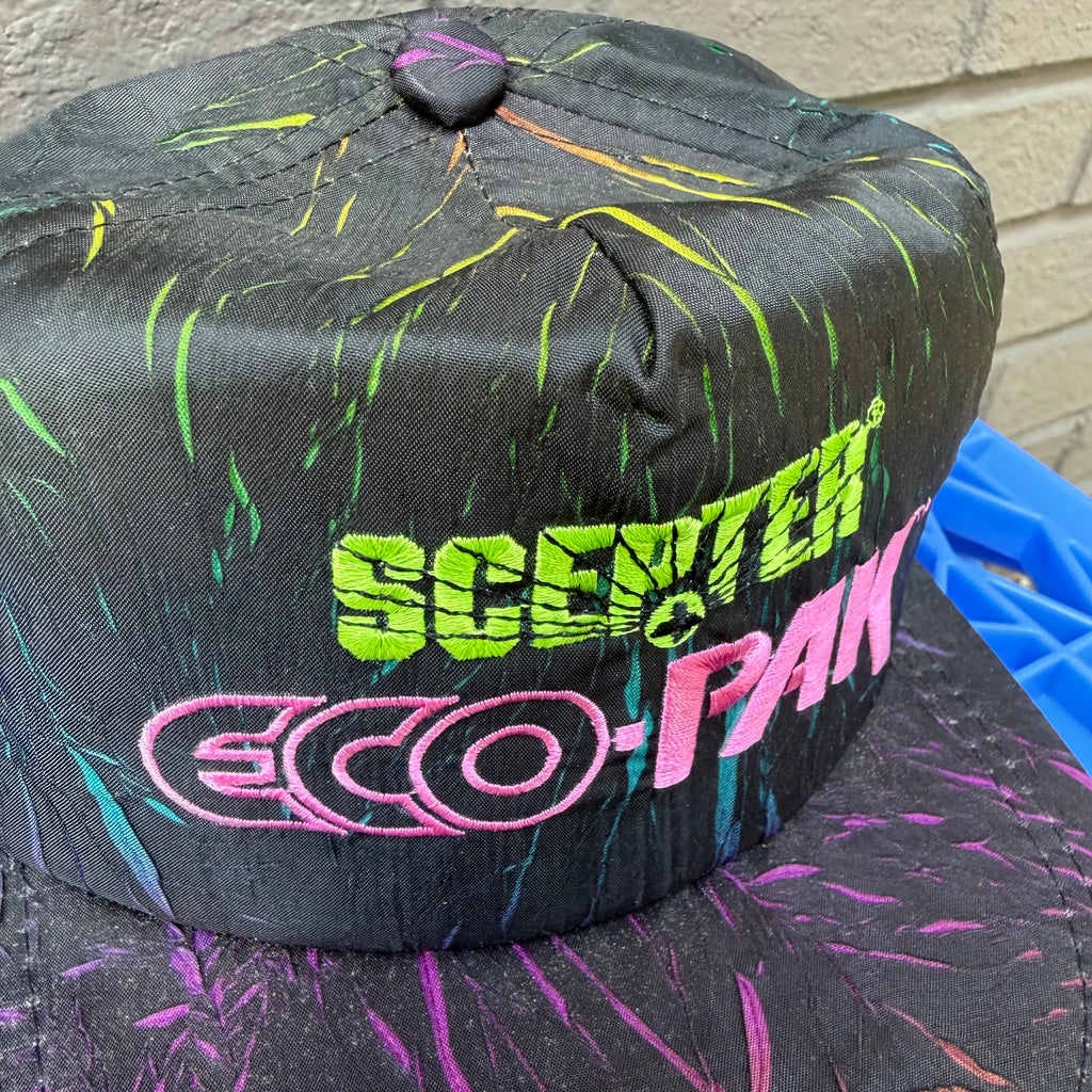 DEADSTOCK 80s Rainbow Nylon K-Products Scepter Snapback miUSA