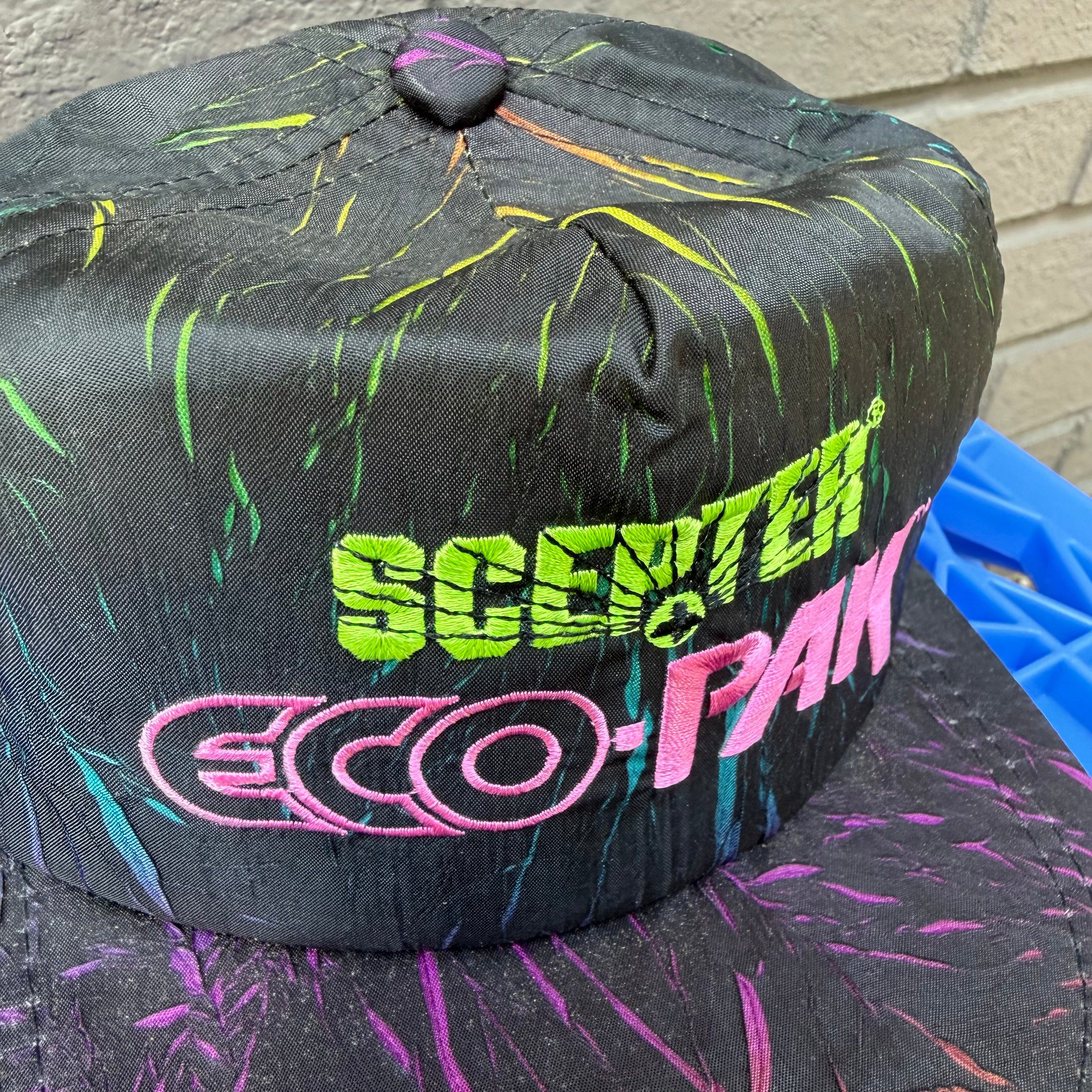 DEADSTOCK 80s Rainbow Nylon K-Products Scepter Snapback miUSA
