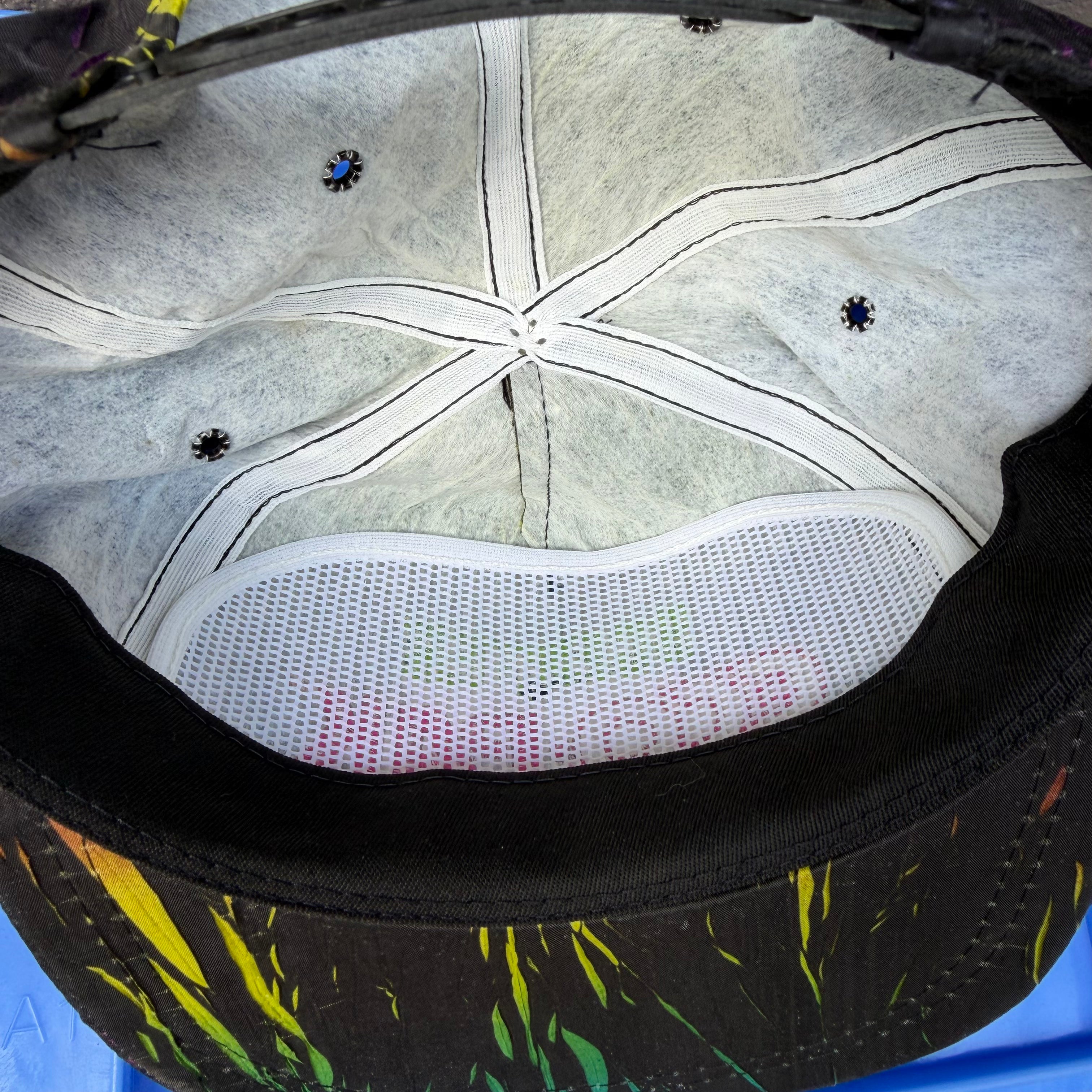 DEADSTOCK 80s Rainbow Nylon K-Products Scepter Snapback miUSA