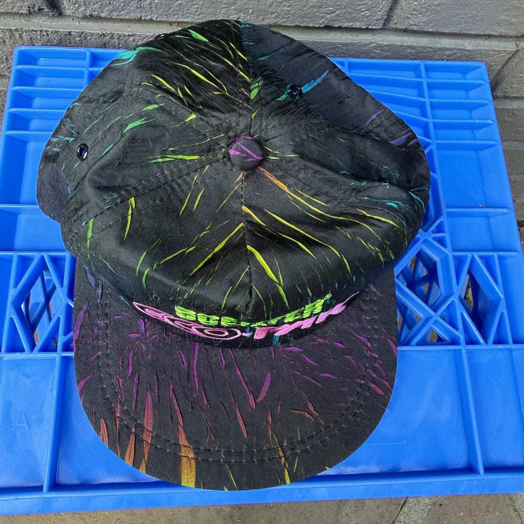 DEADSTOCK 80s Rainbow Nylon K-Products Scepter Snapback miUSA