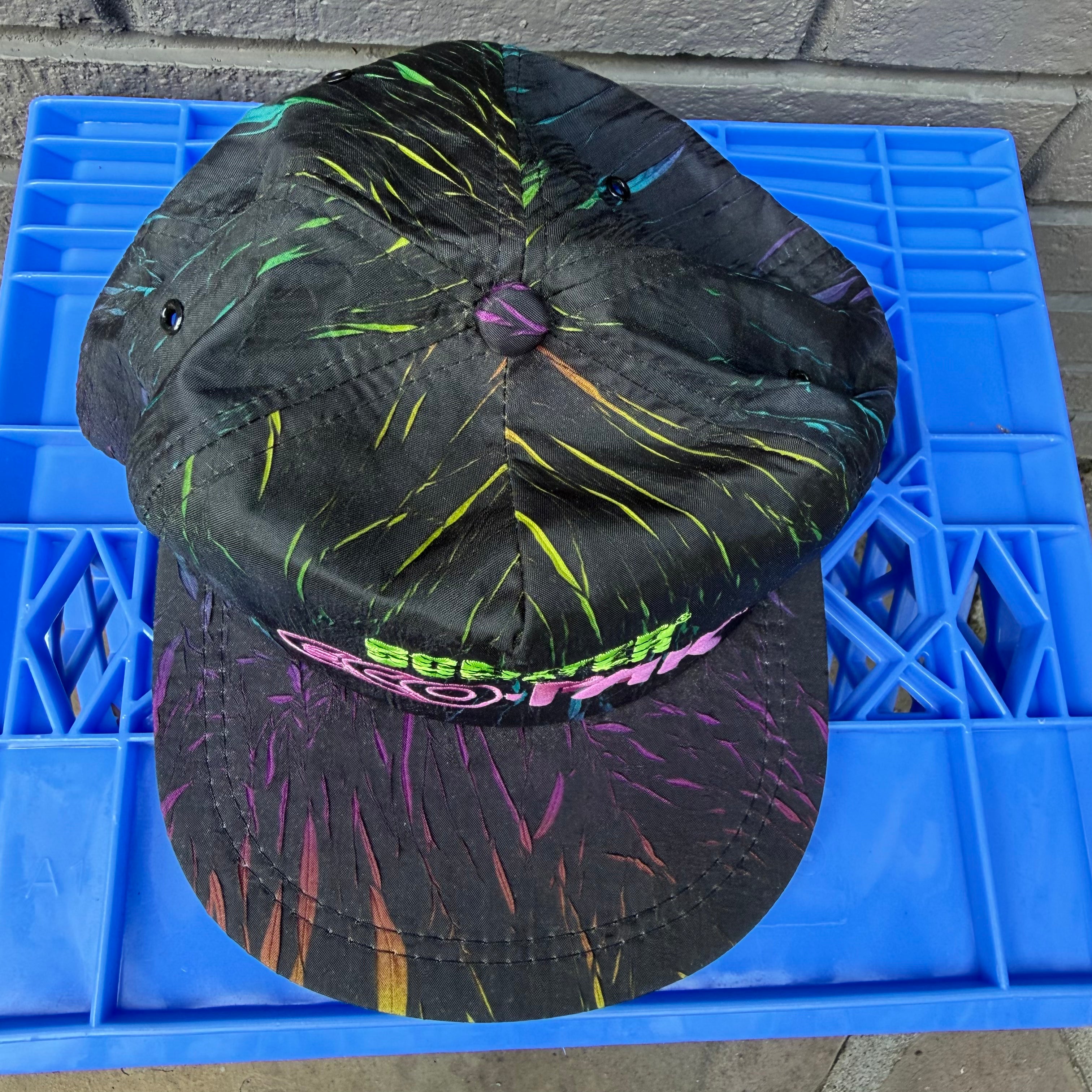 DEADSTOCK 80s Rainbow Nylon K-Products Scepter Snapback miUSA