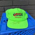 DEADSTOCK 90s Jasper Motorsports  Autographed Neon Nylon Snapback