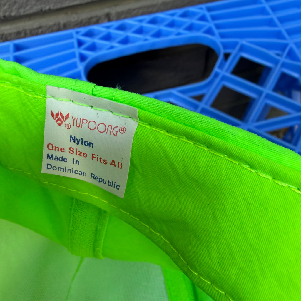 DEADSTOCK 90s Jasper Motorsports  Autographed Neon Nylon Snapback