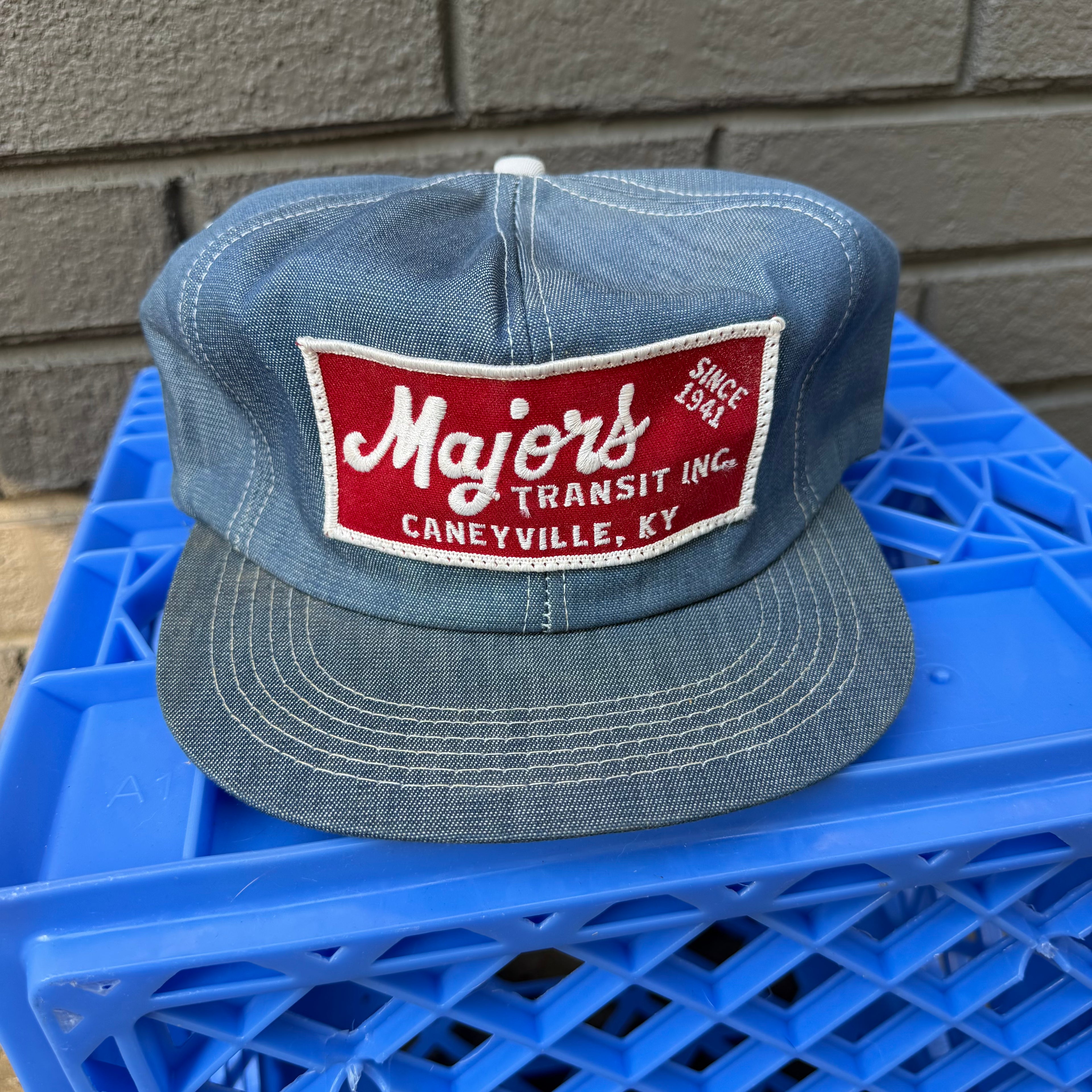 DEADSTOCK 70s/80s K-Products Majors Denim Patch Snapback miUSA