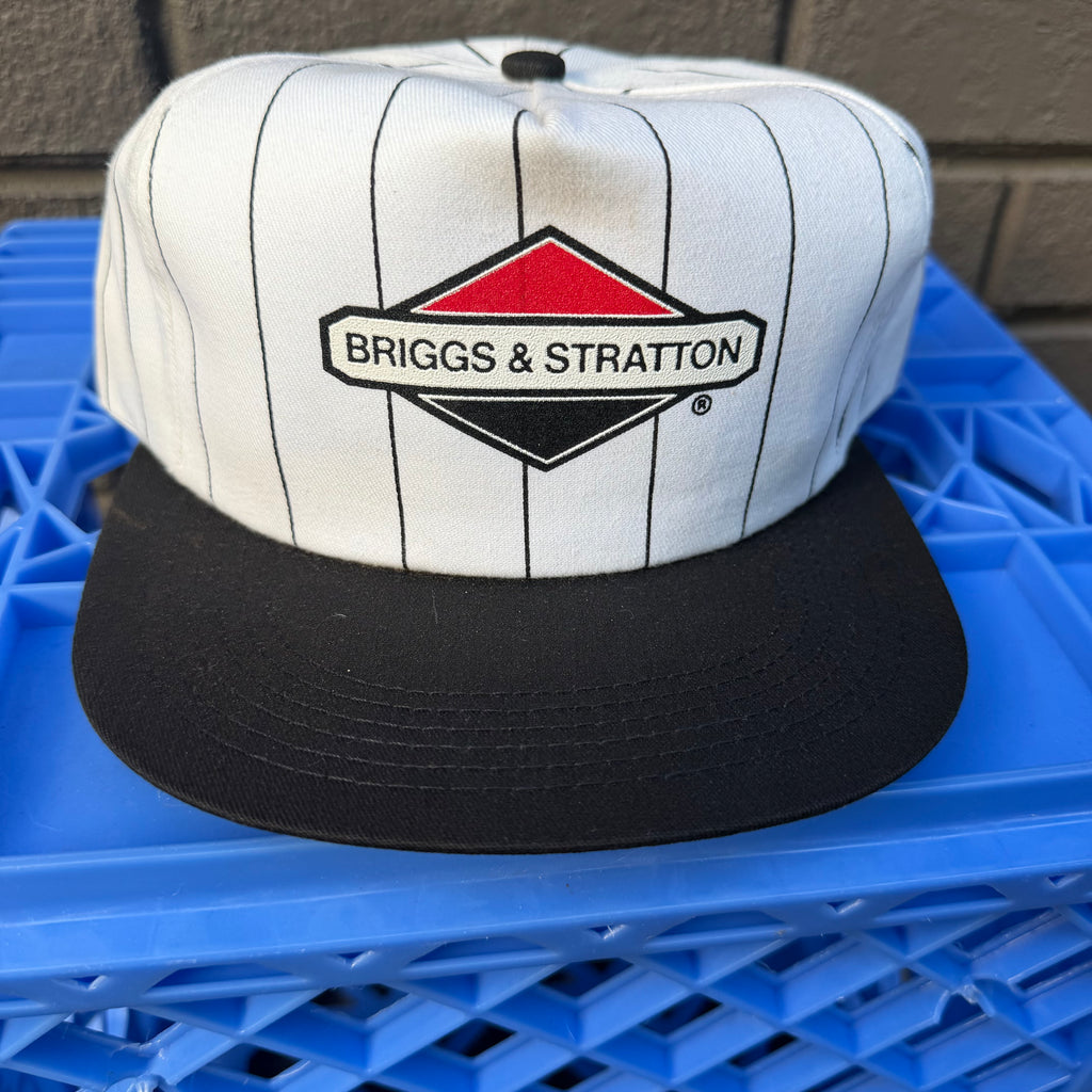 DEADSTOCK 80s Pinstripe Briggs & Stratton Snapback miUSA