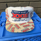 DEADSTOCK 80s Louisville Mfg. Co. Super Bowl XXIII AOP Snapback miUSA