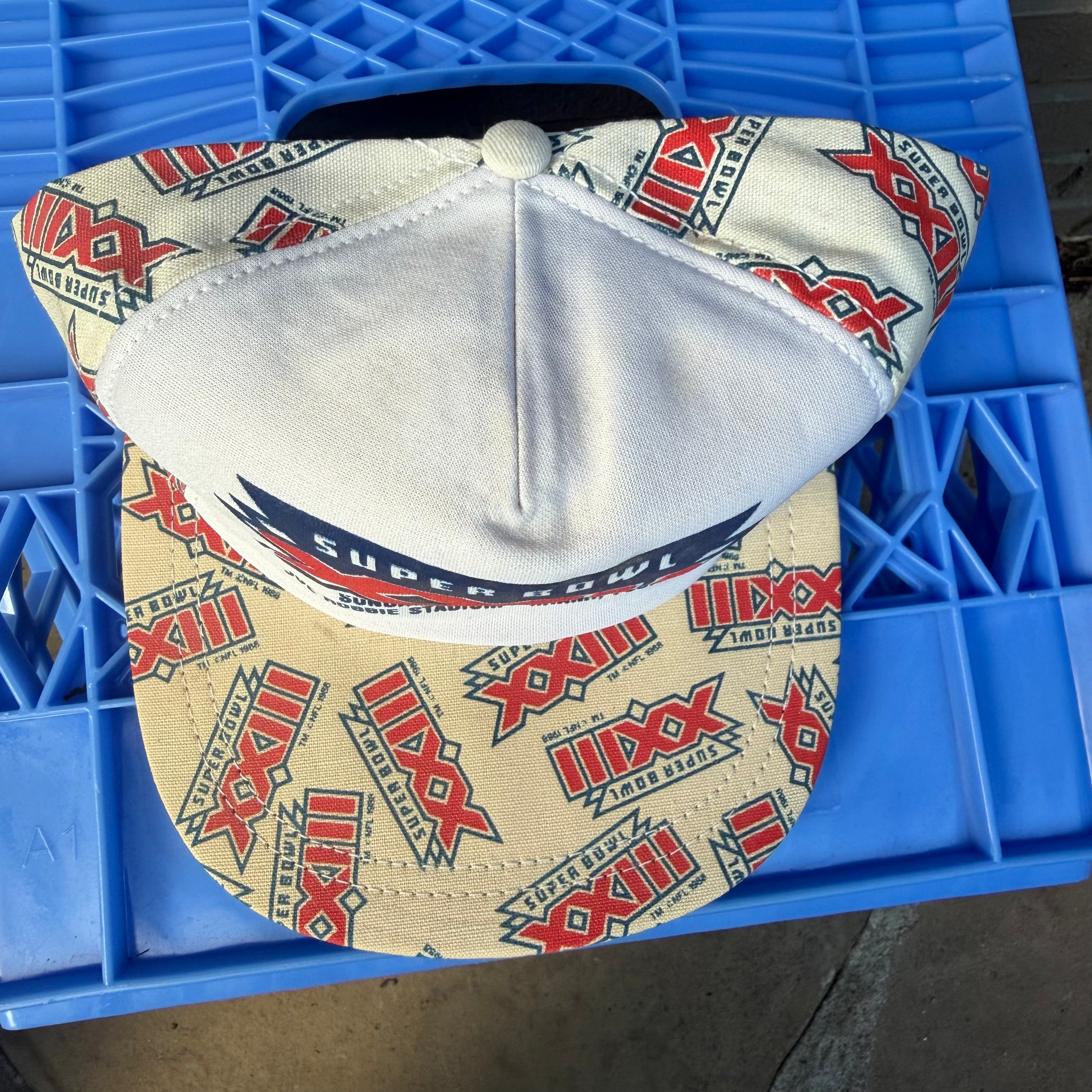 DEADSTOCK 80s Louisville Mfg. Co. Super Bowl XXIII AOP Snapback miUSA
