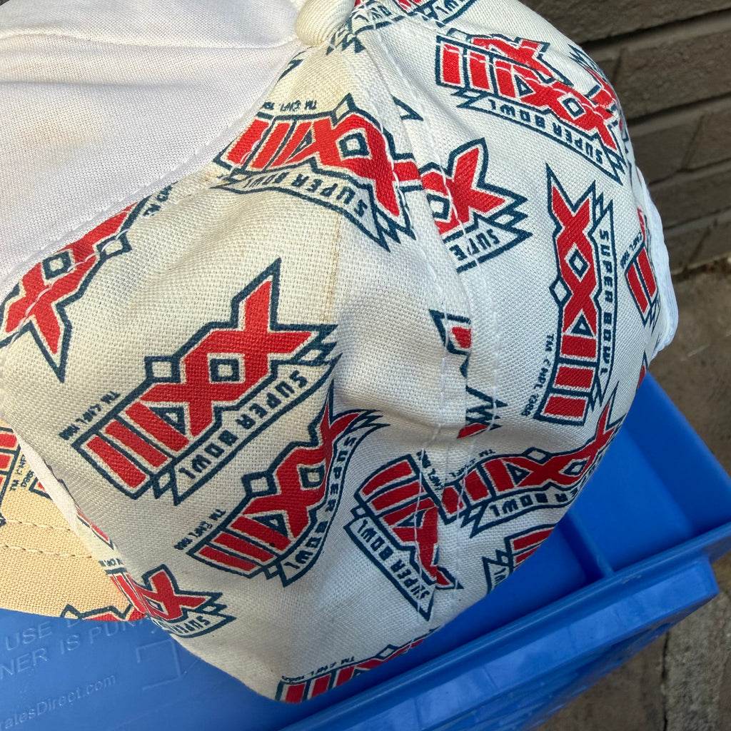 DEADSTOCK 80s Louisville Mfg. Co. Super Bowl XXIII AOP Snapback miUSA