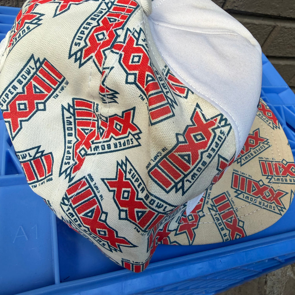 DEADSTOCK 80s Louisville Mfg. Co. Super Bowl XXIII AOP Snapback miUSA