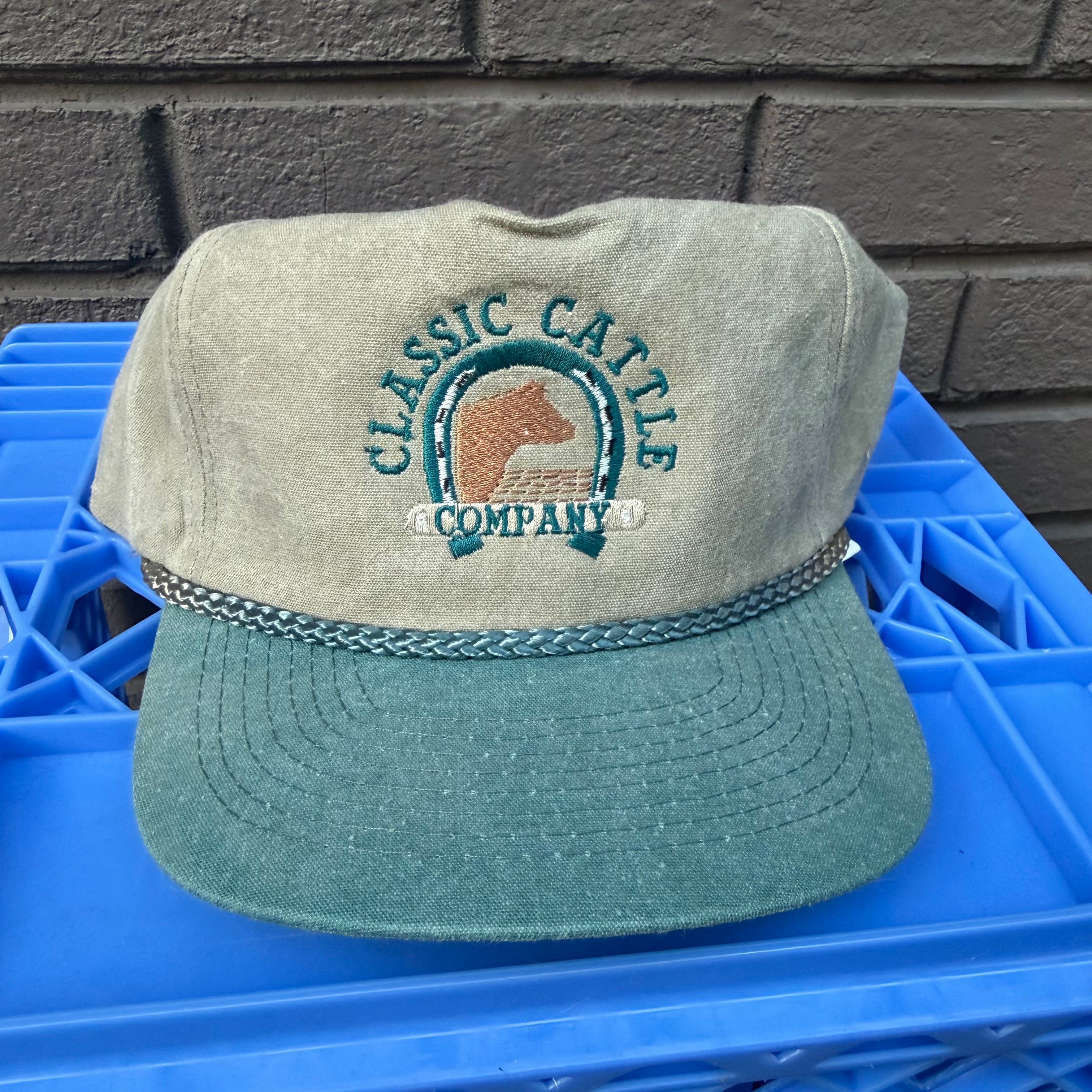 DEADSTOCK 90s Two-Tone Stonewash Classic Cattle Company Snapback